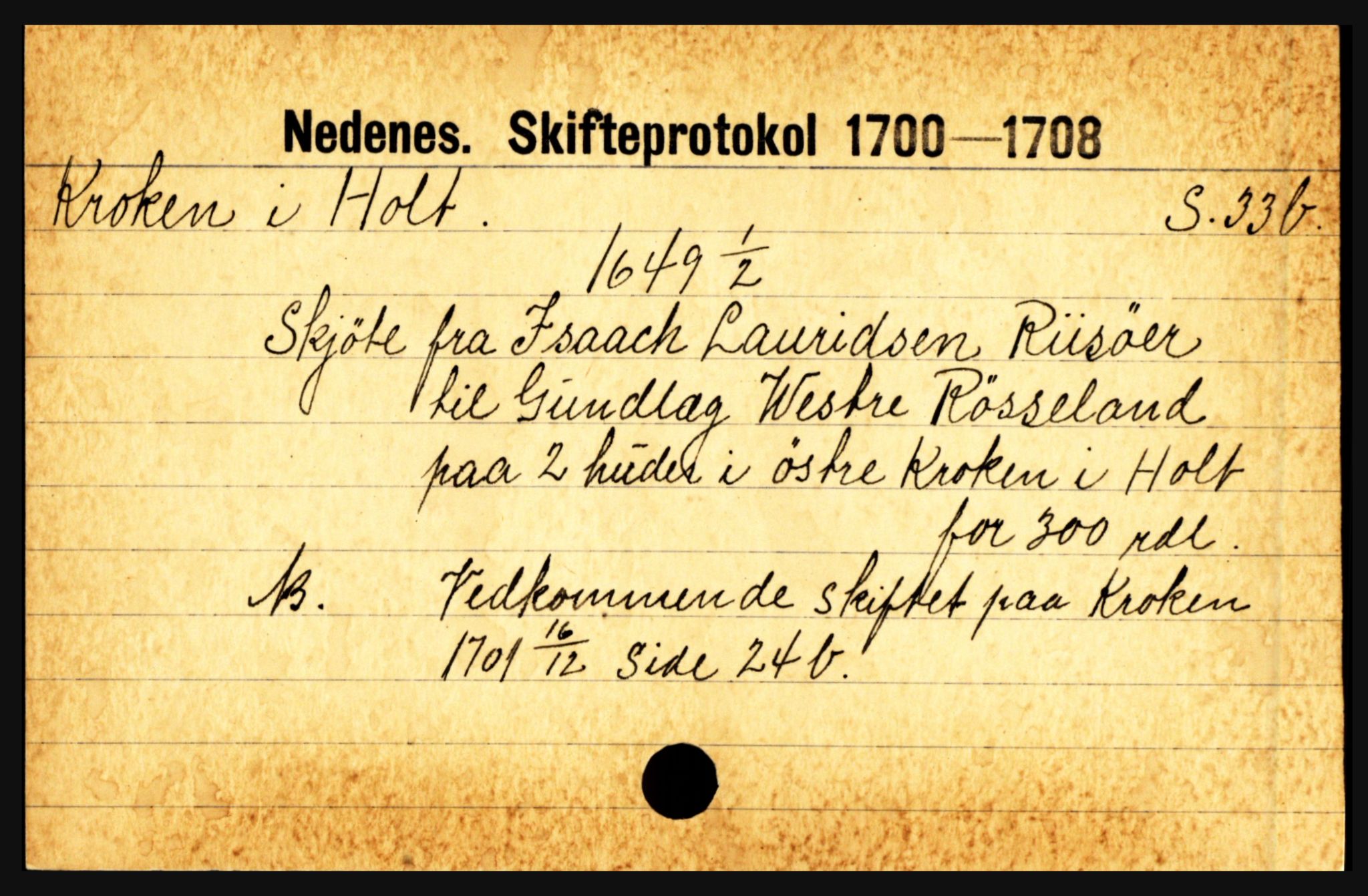 Nedenes sorenskriveri før 1824, AV/SAK-1221-0007/H, p. 15993