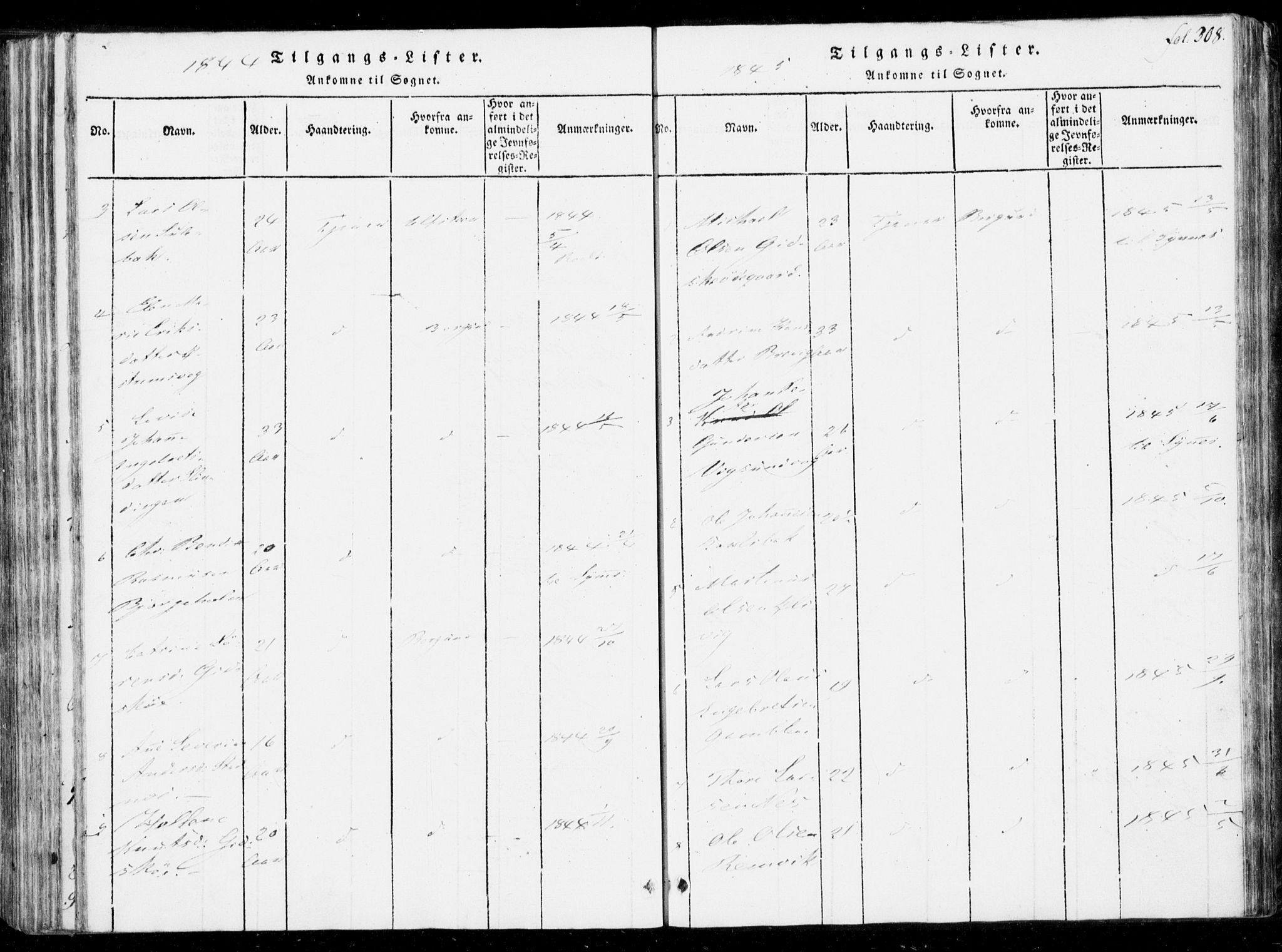 Ministerialprotokoller, klokkerbøker og fødselsregistre - Møre og Romsdal, AV/SAT-A-1454/537/L0517: Parish register (official) no. 537A01, 1818-1862, p. 308