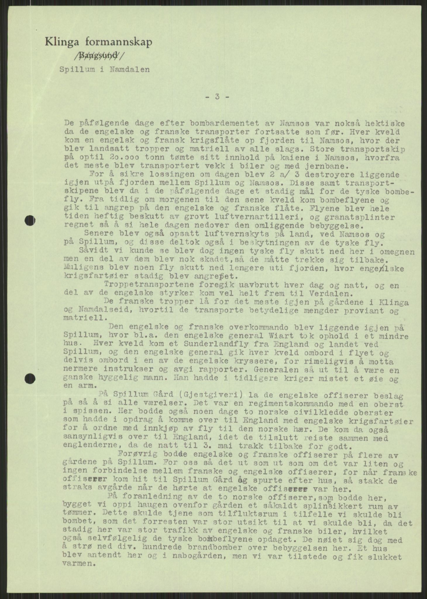 Forsvaret, Forsvarets krigshistoriske avdeling, AV/RA-RAFA-2017/Y/Ya/L0016: II-C-11-31 - Fylkesmenn.  Rapporter om krigsbegivenhetene 1940., 1940, p. 484