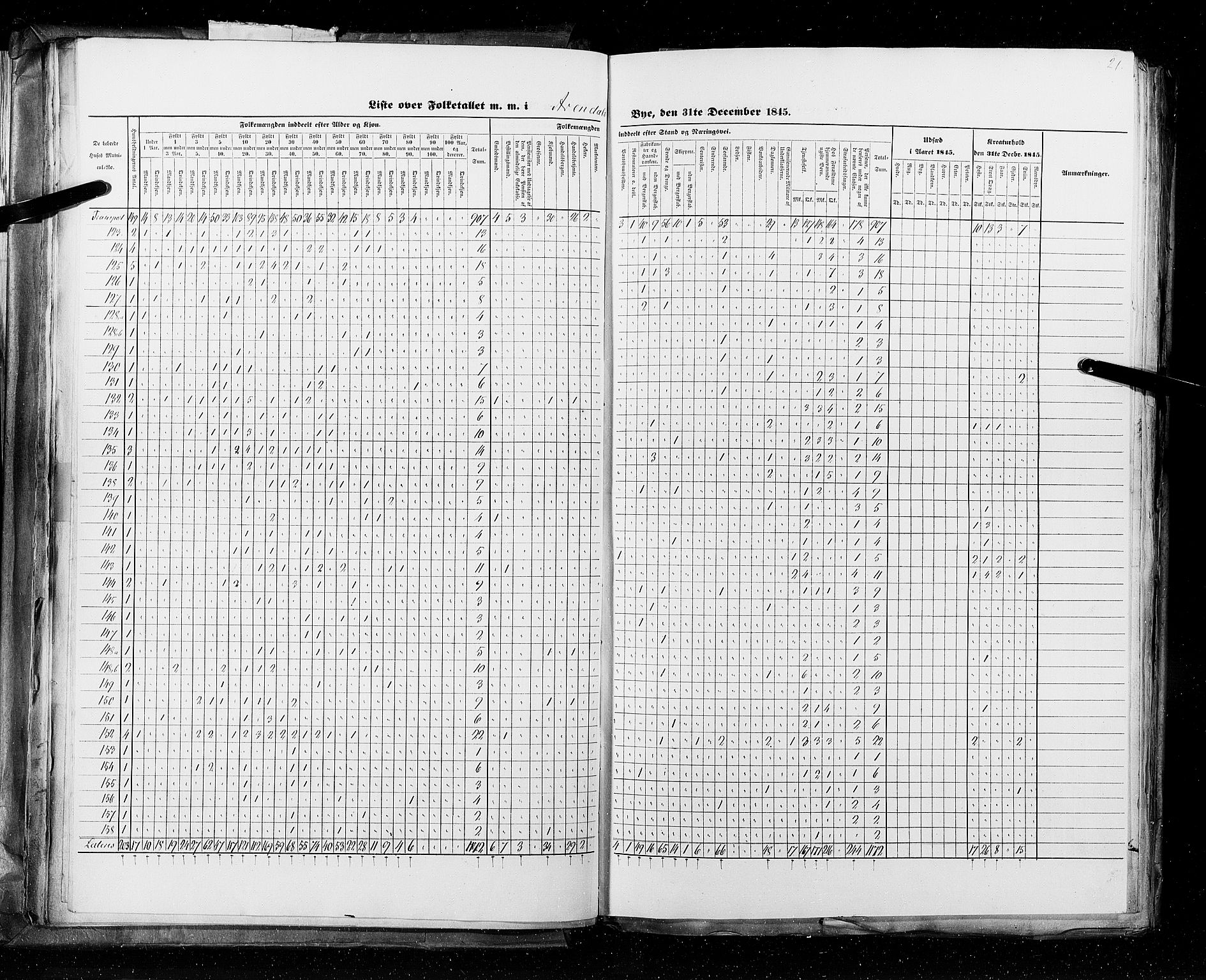 RA, Census 1845, vol. 11: Cities, 1845, p. 21