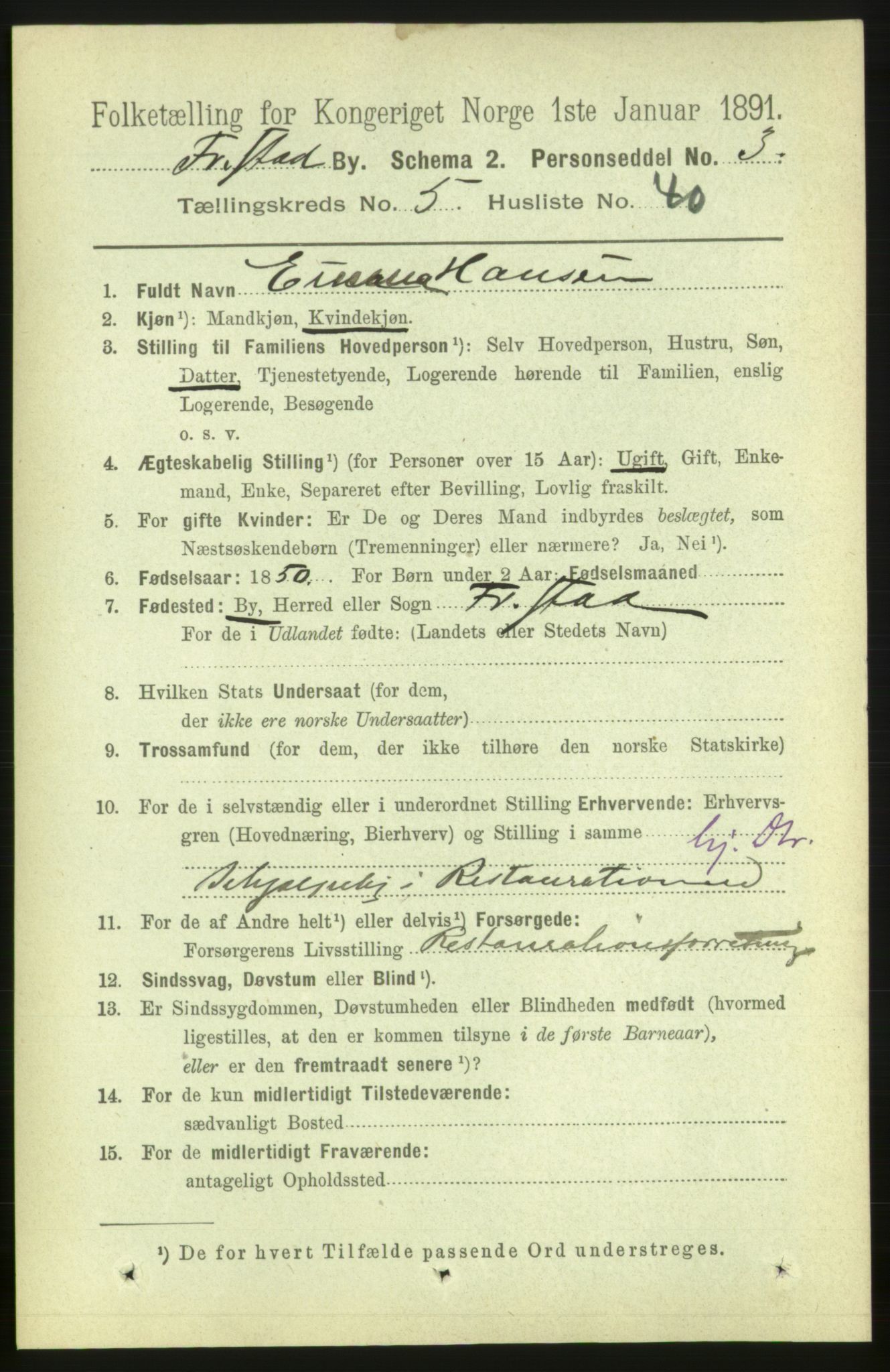 RA, 1891 census for 0103 Fredrikstad, 1891, p. 7179