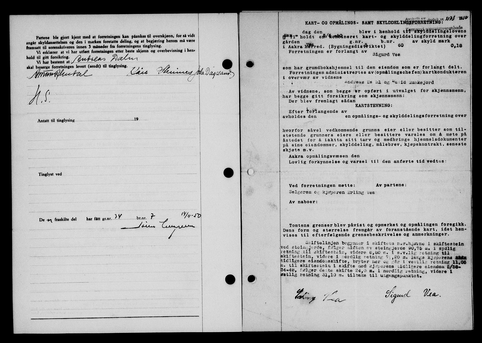 Karmsund sorenskriveri, SAST/A-100311/01/II/IIB/L0101: Mortgage book no. 81A, 1950-1951, Diary no: : 3173/1950
