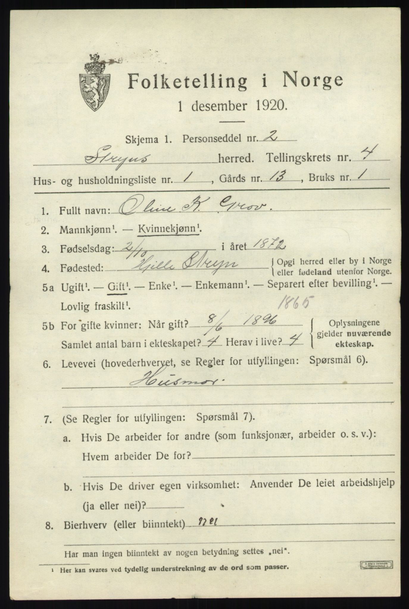 SAB, 1920 census for Stryn, 1920, p. 1680