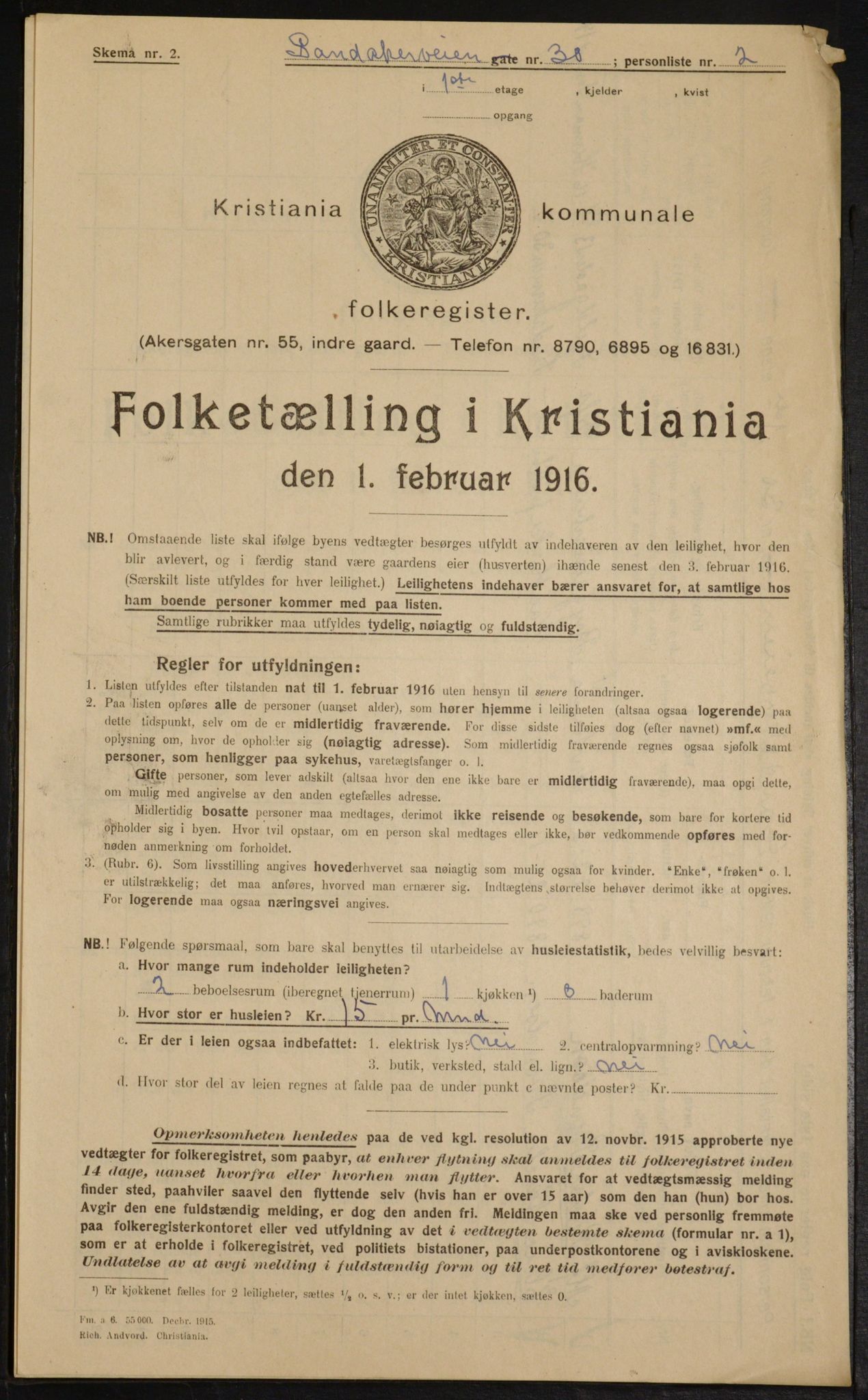 OBA, Municipal Census 1916 for Kristiania, 1916, p. 89238