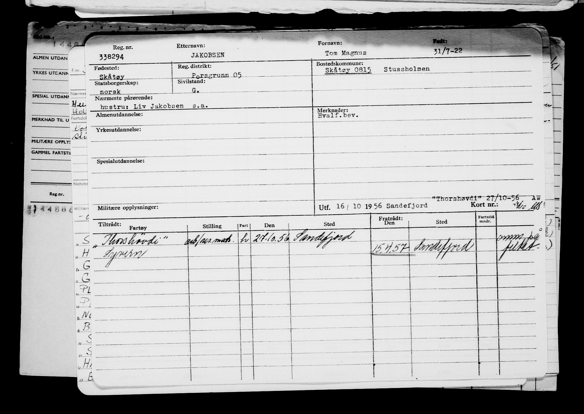 Direktoratet for sjømenn, AV/RA-S-3545/G/Gb/L0209: Hovedkort, 1922, p. 258