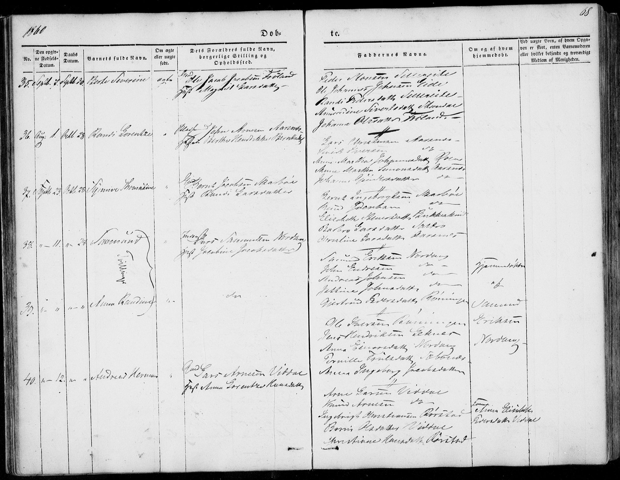 Ministerialprotokoller, klokkerbøker og fødselsregistre - Møre og Romsdal, AV/SAT-A-1454/515/L0209: Parish register (official) no. 515A05, 1847-1868, p. 68