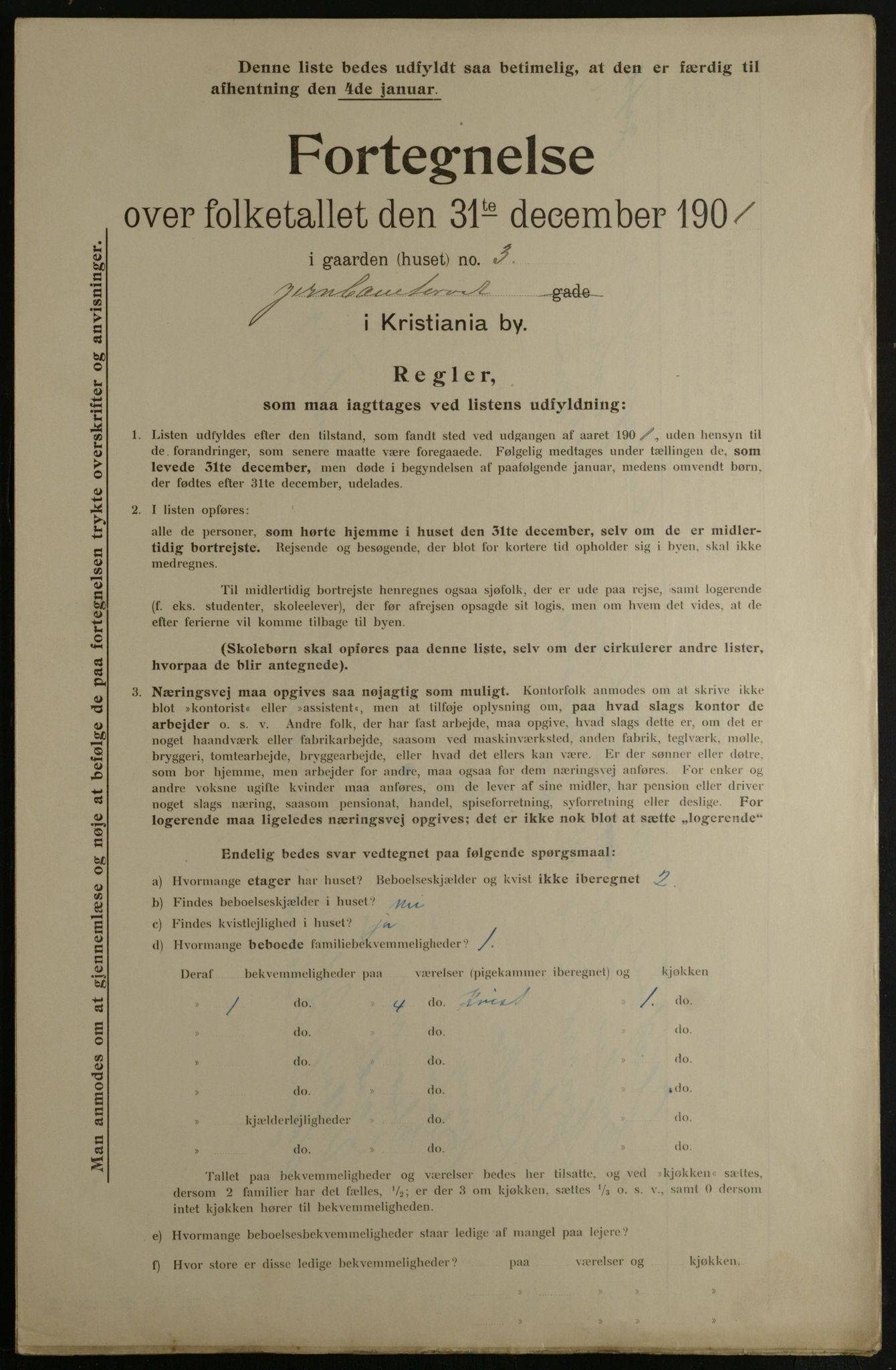 OBA, Municipal Census 1901 for Kristiania, 1901, p. 7285