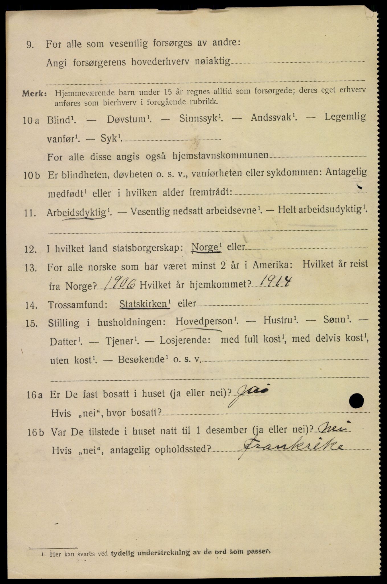 SAK, 1920 census for Farsund, 1920, p. 4150
