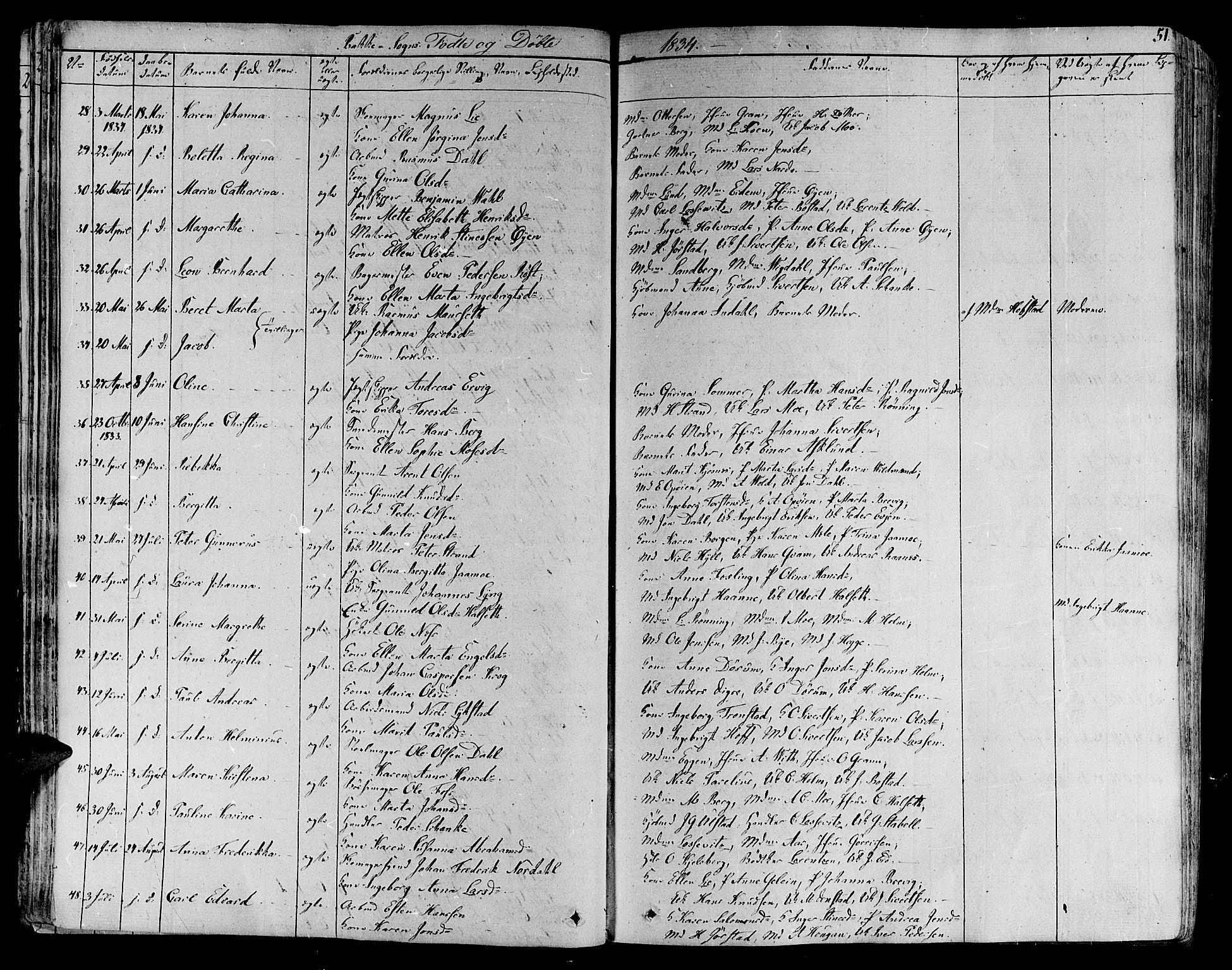 Ministerialprotokoller, klokkerbøker og fødselsregistre - Sør-Trøndelag, SAT/A-1456/606/L0287: Parish register (official) no. 606A04 /2, 1826-1840, p. 51