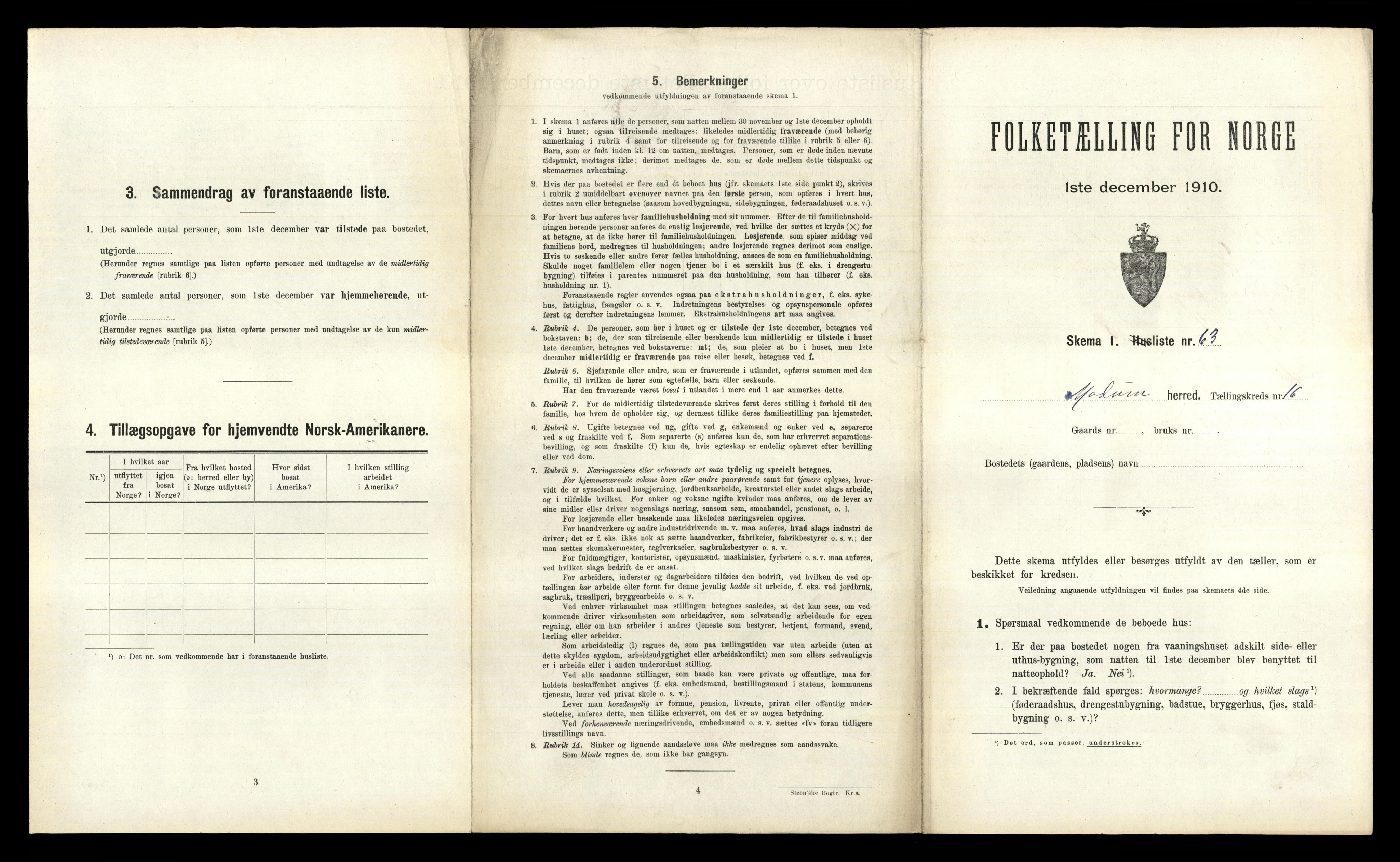 RA, 1910 census for Modum, 1910, p. 2834