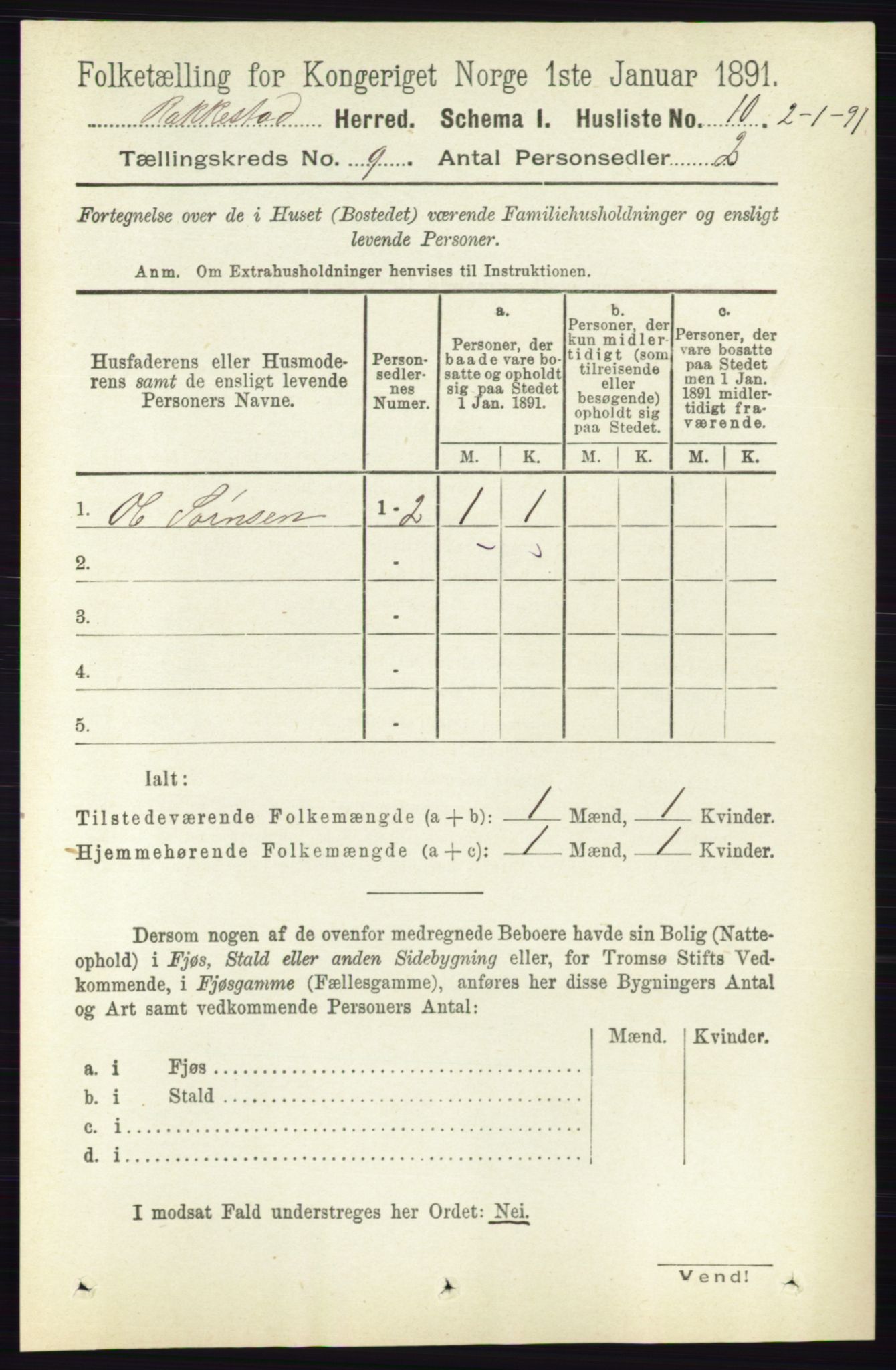 RA, 1891 census for 0128 Rakkestad, 1891, p. 4056