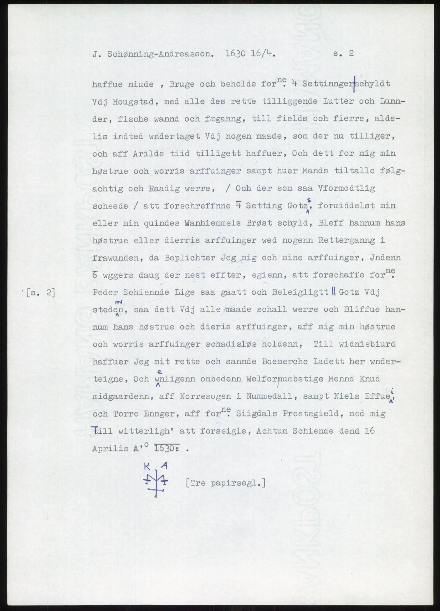 Samlinger til kildeutgivelse, Diplomavskriftsamlingen, AV/RA-EA-4053/H/Ha, p. 99