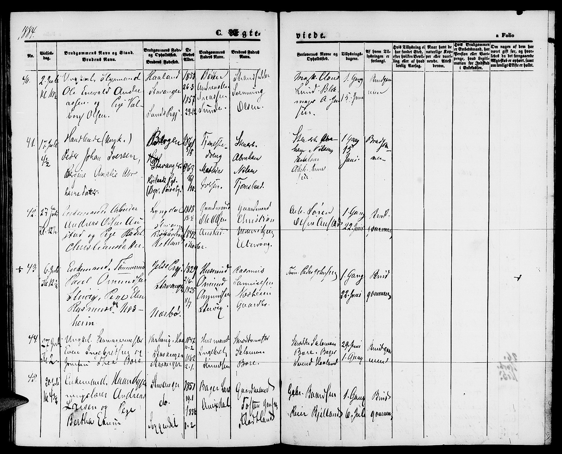 St. Petri sokneprestkontor, AV/SAST-A-101813/001/30/30BB/L0003: Parish register (copy) no. B 3, 1873-1885