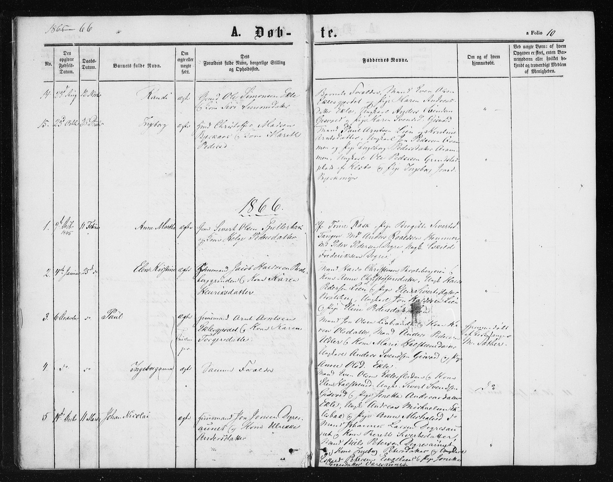 Ministerialprotokoller, klokkerbøker og fødselsregistre - Sør-Trøndelag, SAT/A-1456/608/L0333: Parish register (official) no. 608A02, 1862-1876, p. 10