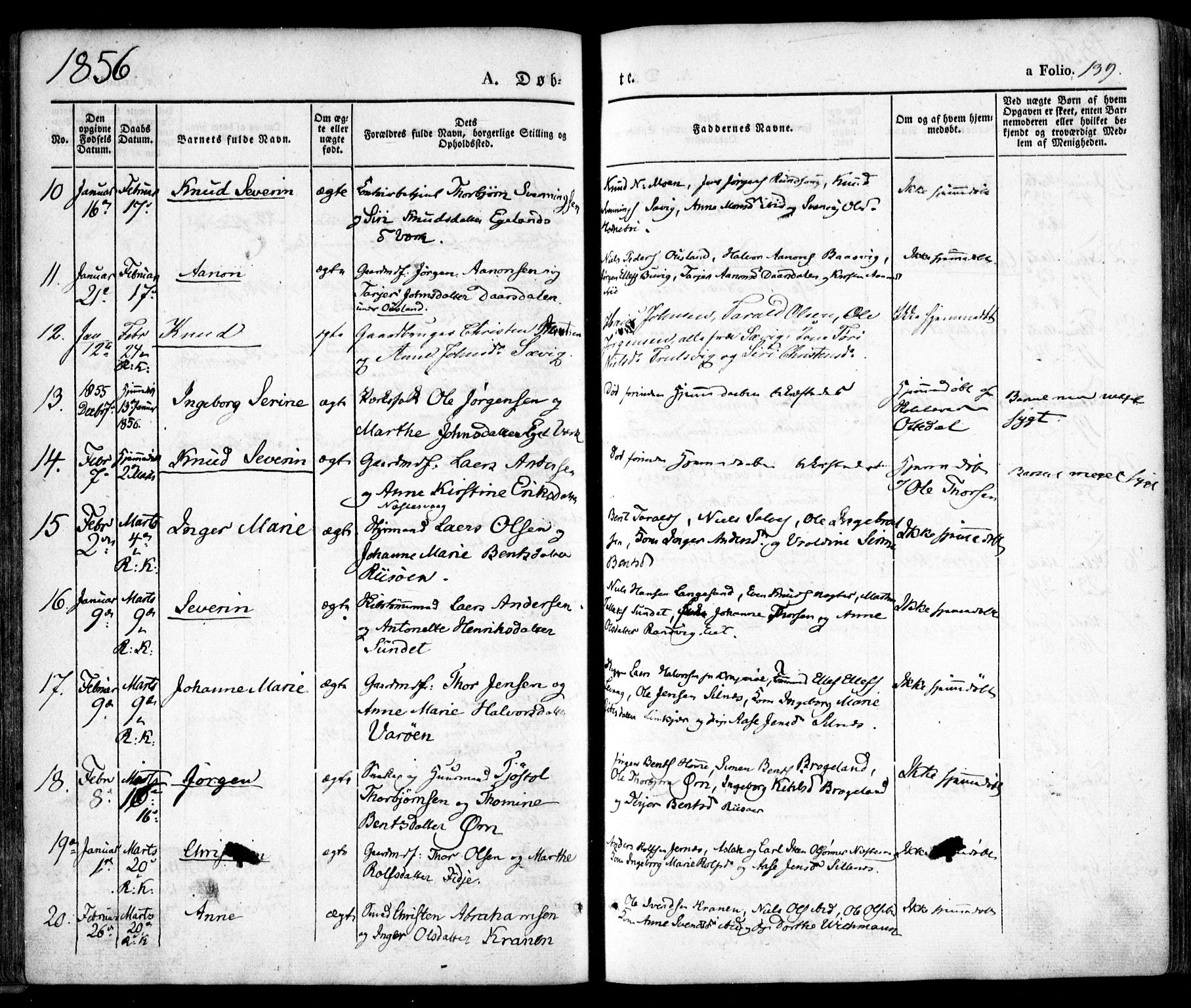 Søndeled sokneprestkontor, SAK/1111-0038/F/Fa/L0002: Parish register (official) no. A 2, 1839-1860, p. 139