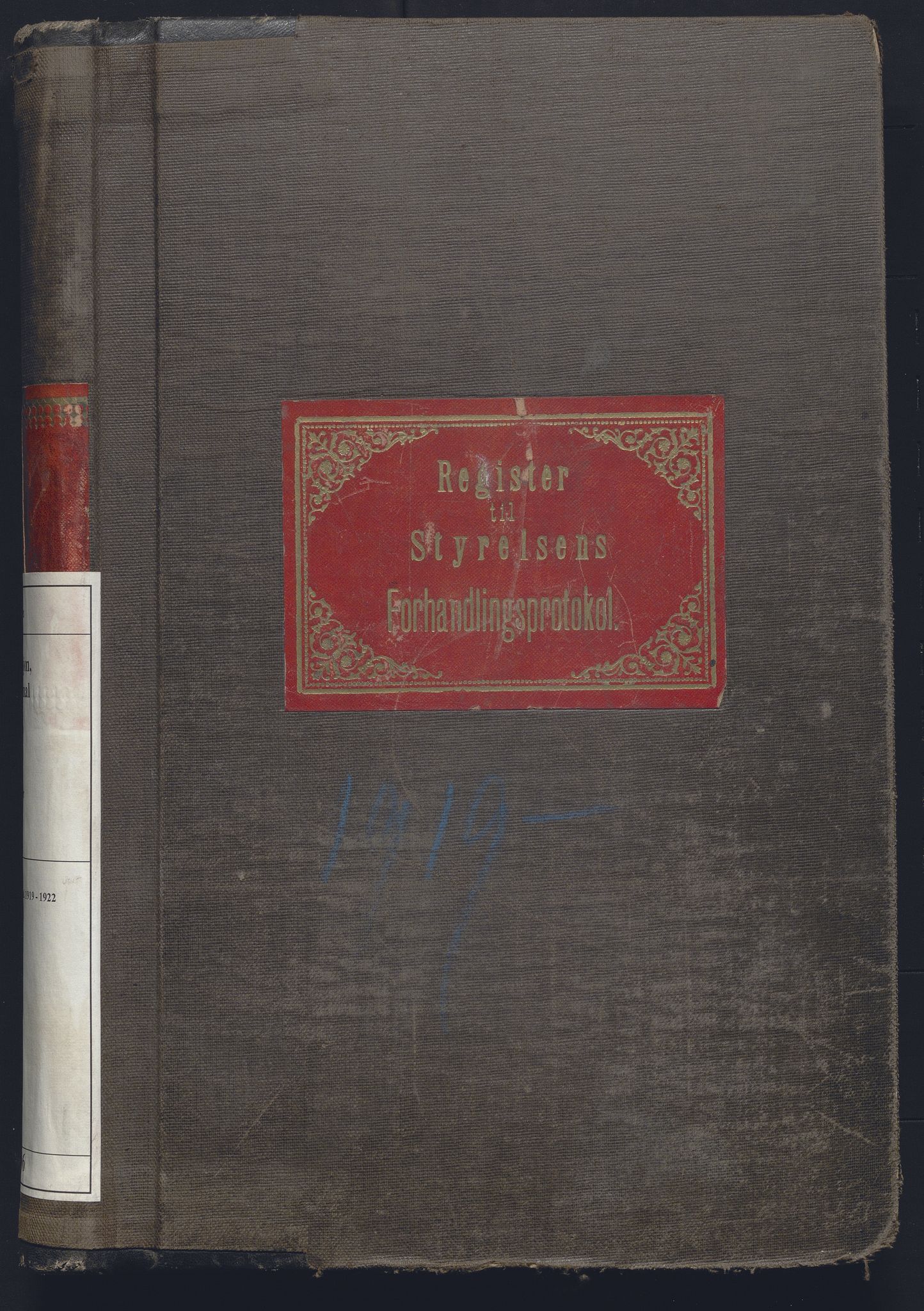 Norges statsbaner, Administrasjons- økonomi- og personalavdelingen, AV/RA-S-3412/A/Aa/L0036: Register til forhandlingsprotokoll, 1919-1922