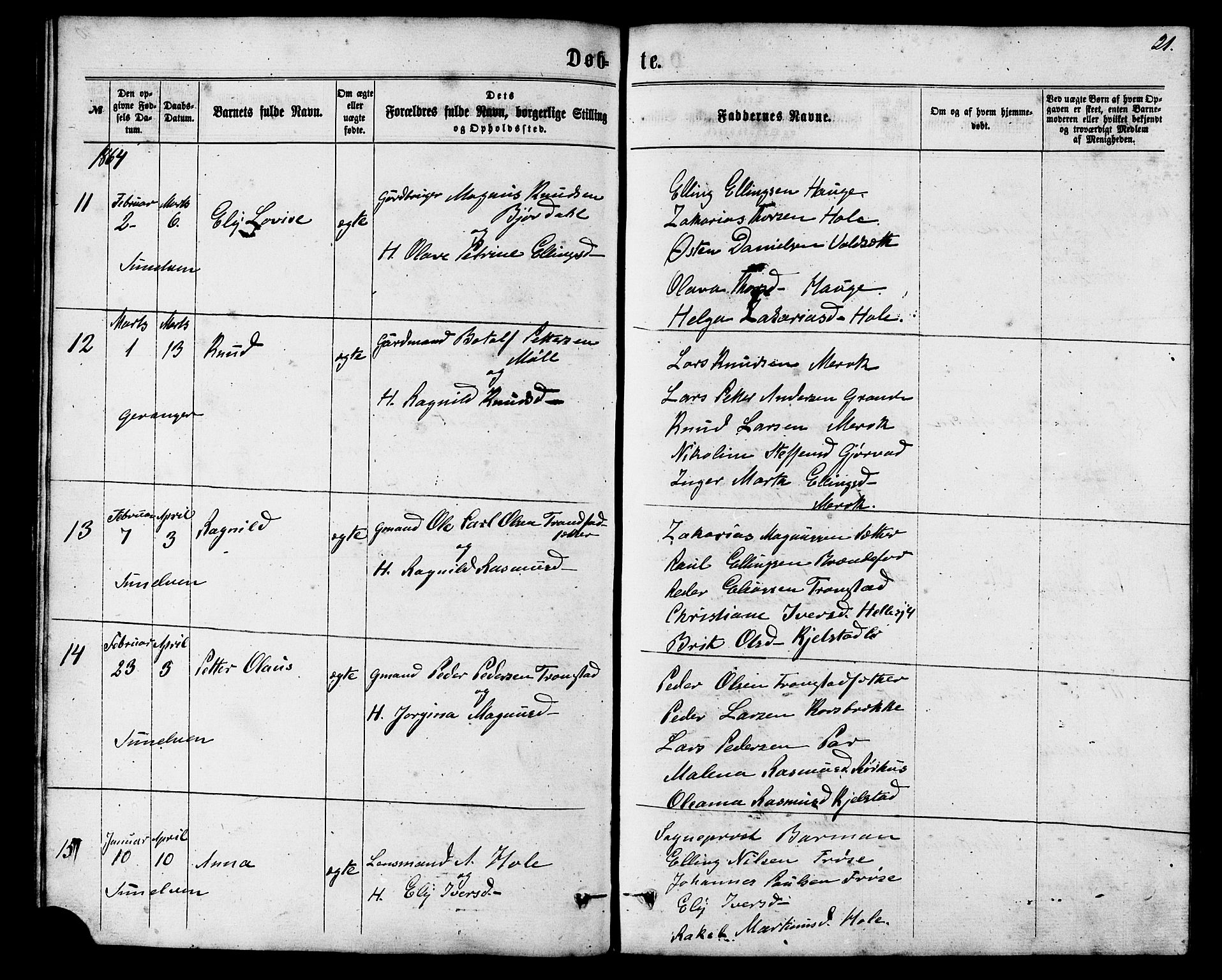 Ministerialprotokoller, klokkerbøker og fødselsregistre - Møre og Romsdal, AV/SAT-A-1454/517/L0226: Parish register (official) no. 517A06, 1862-1881, p. 21