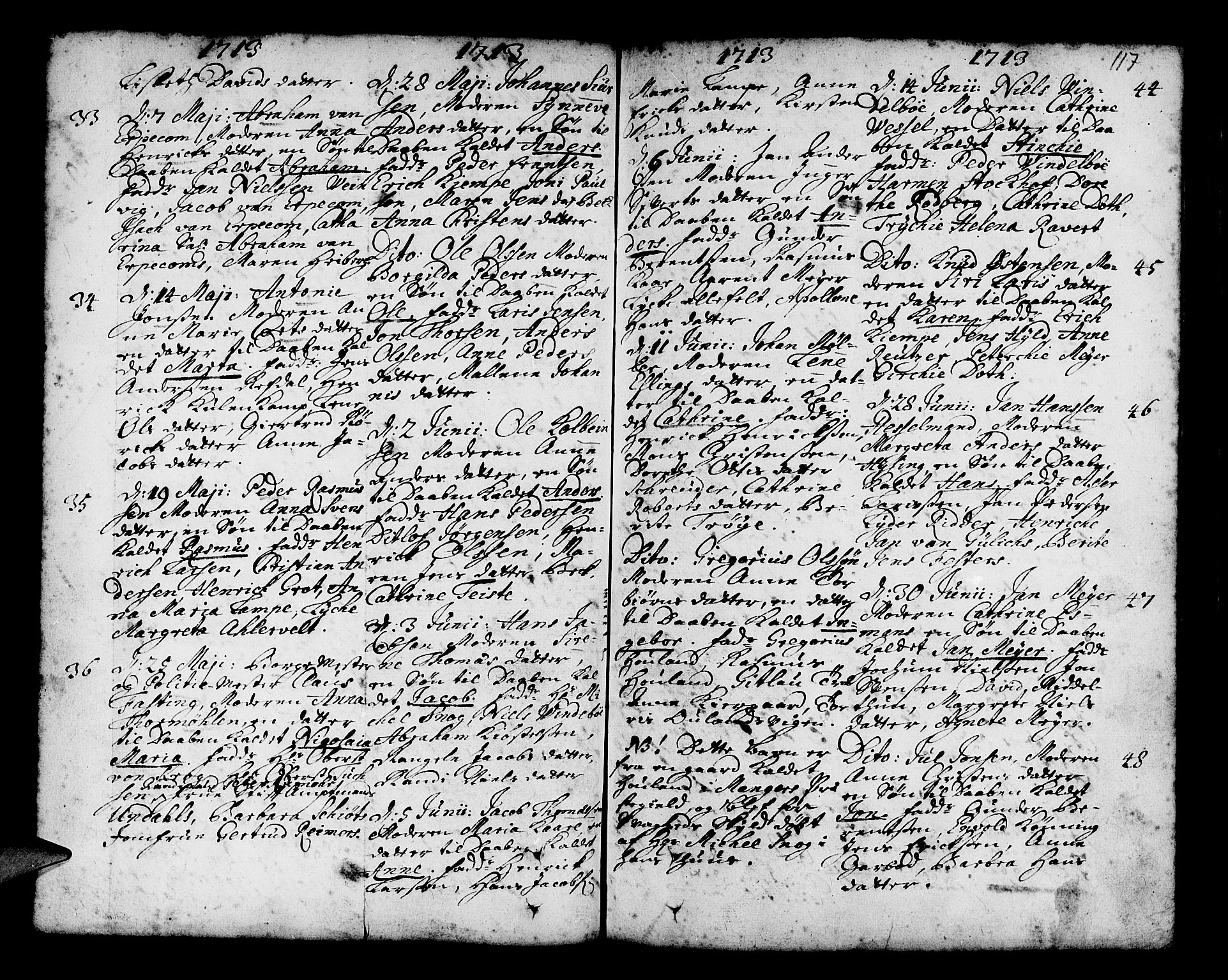 Nykirken Sokneprestembete, AV/SAB-A-77101/H/Haa/L0002: Parish register (official) no. A 2, 1700-1723, p. 117