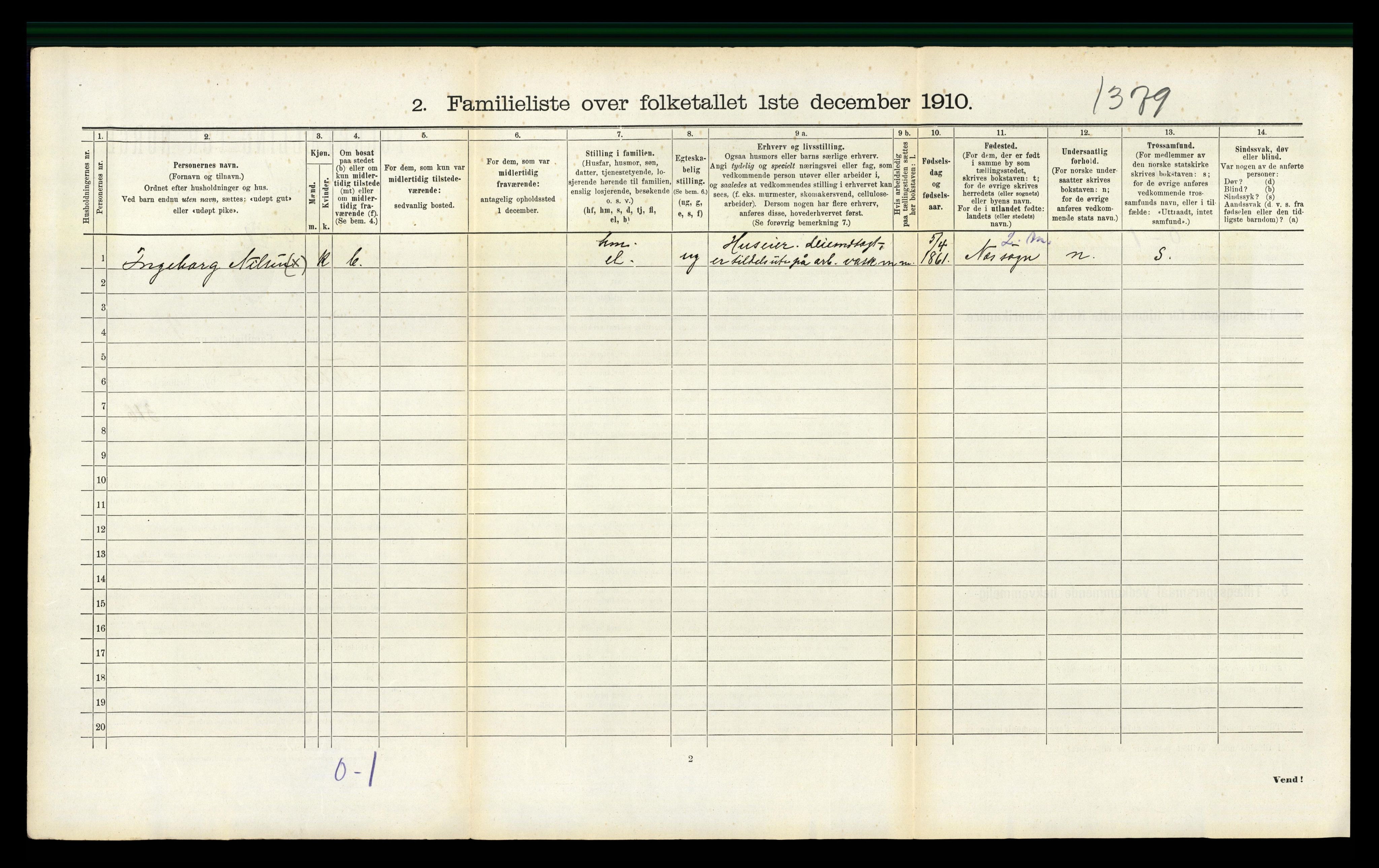 RA, 1910 census for Flekkefjord, 1910, p. 961