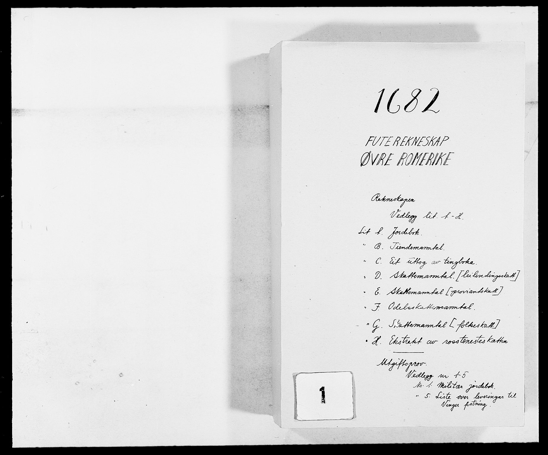 Rentekammeret inntil 1814, Reviderte regnskaper, Fogderegnskap, RA/EA-4092/R12/L0697: Fogderegnskap Øvre Romerike, 1682-1683, p. 1