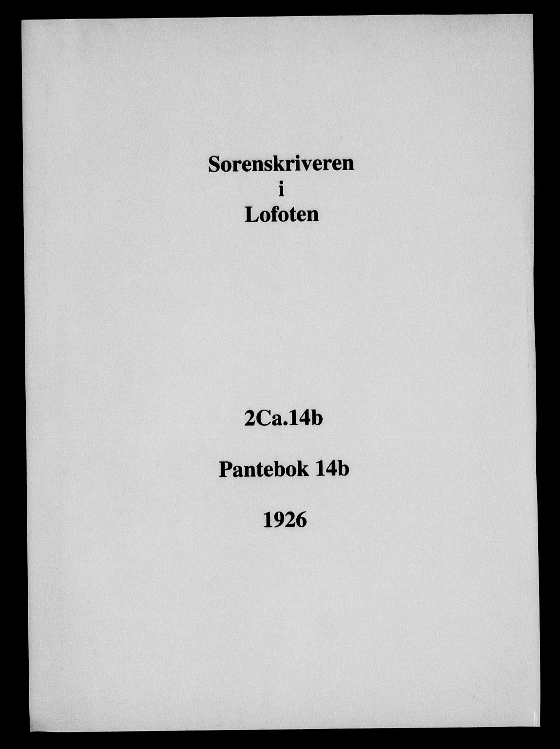Lofoten sorenskriveri, SAT/A-0017/1/2/2C/L0014b: Mortgage book no. 14b, 1926-1926