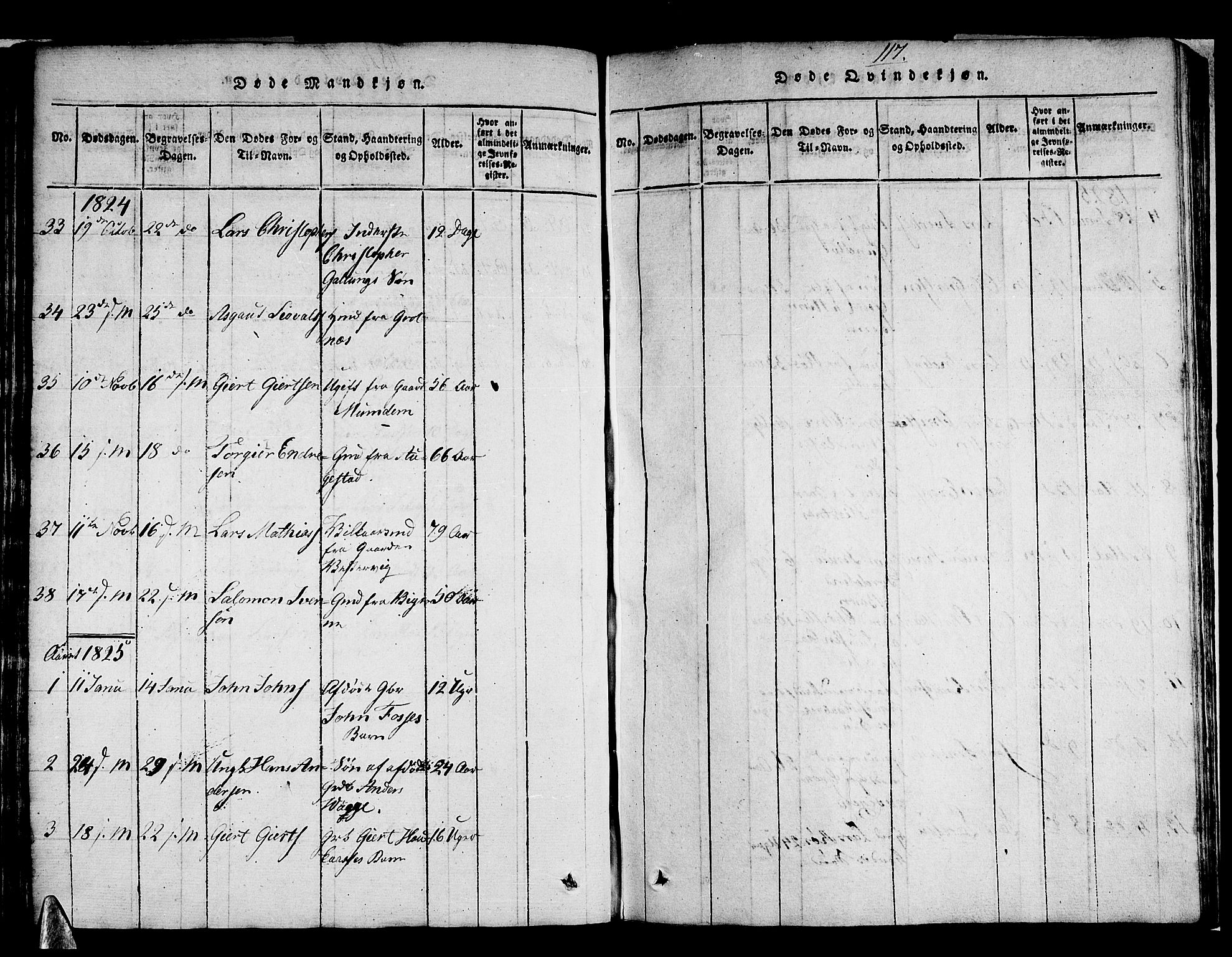 Strandebarm sokneprestembete, SAB/A-78401/H/Haa: Parish register (official) no. A 5, 1816-1826, p. 117