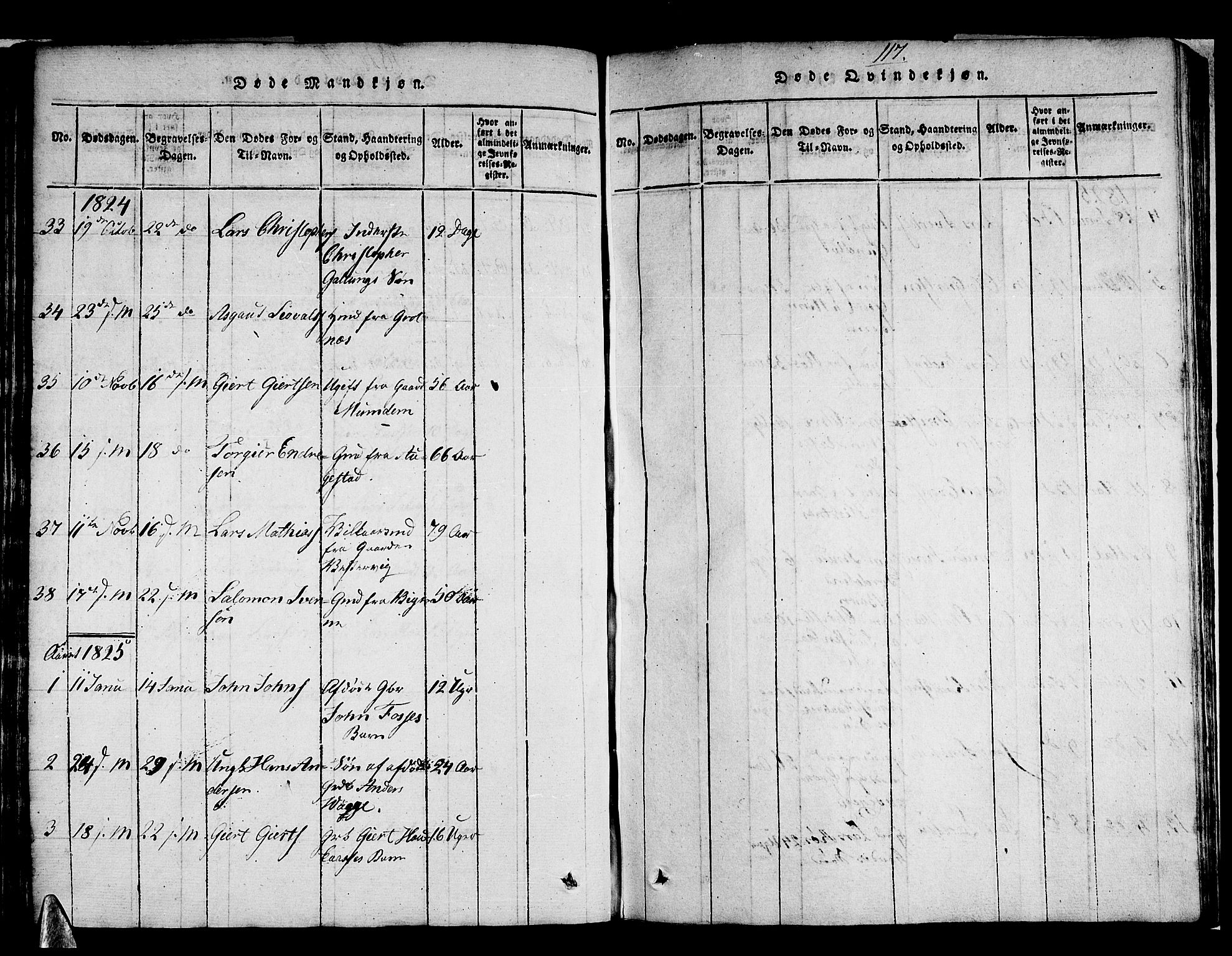 Strandebarm sokneprestembete, AV/SAB-A-78401/H/Haa: Parish register (official) no. A 5, 1816-1826, p. 117