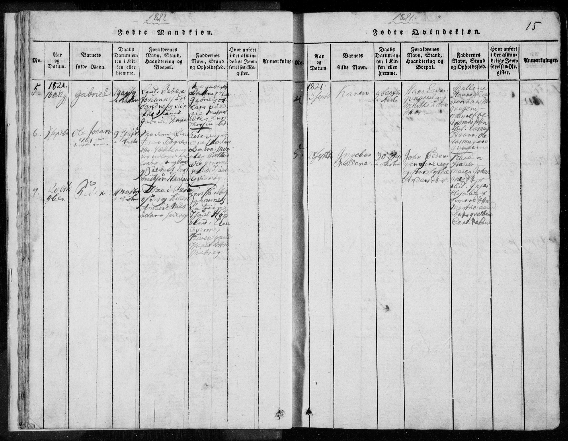 Eigersund sokneprestkontor, AV/SAST-A-101807/S08/L0008: Parish register (official) no. A 8, 1816-1847, p. 15