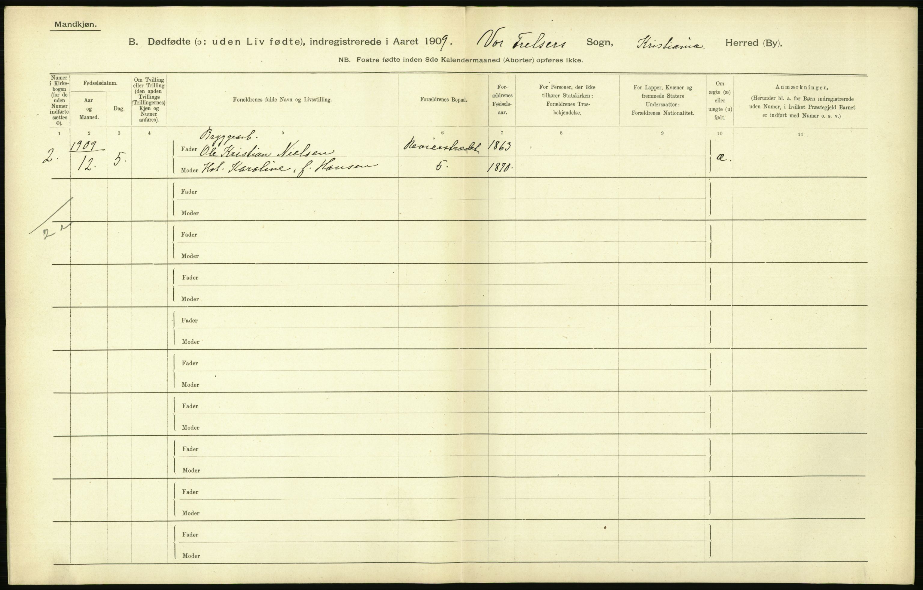 Statistisk sentralbyrå, Sosiodemografiske emner, Befolkning, RA/S-2228/D/Df/Dfa/Dfag/L0010: Kristiania: Døde, dødfødte., 1909, p. 572