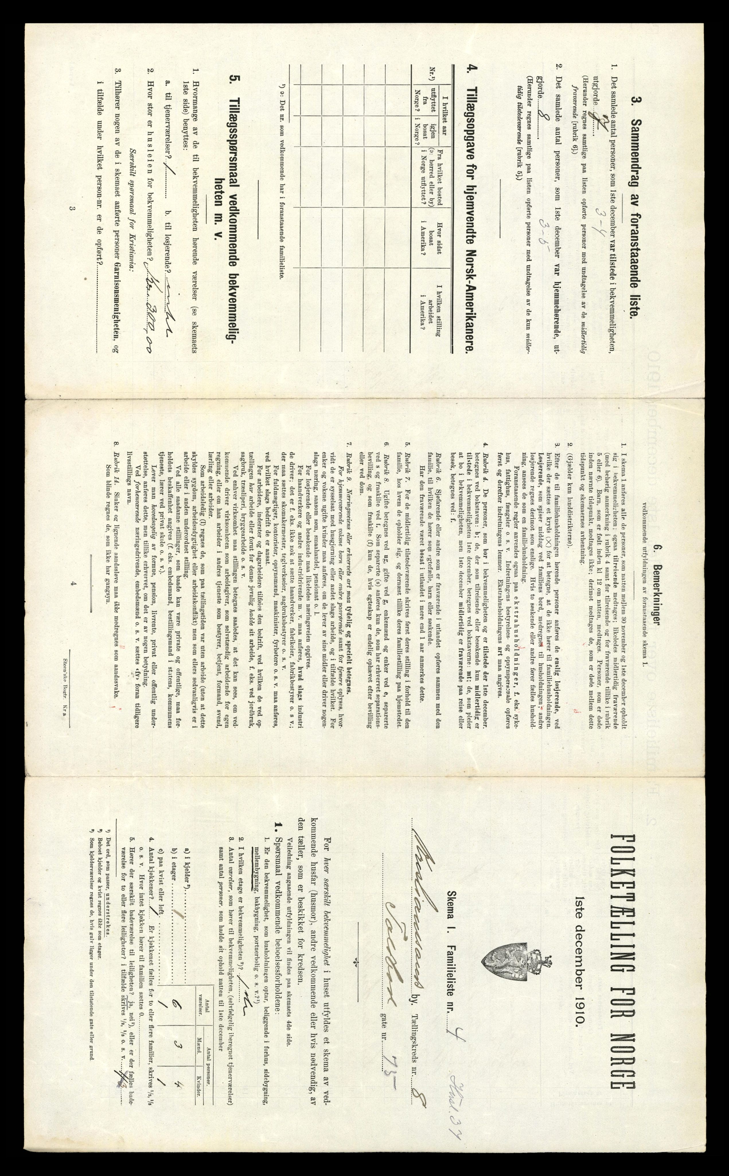 RA, 1910 census for Kristiansand, 1910, p. 1980