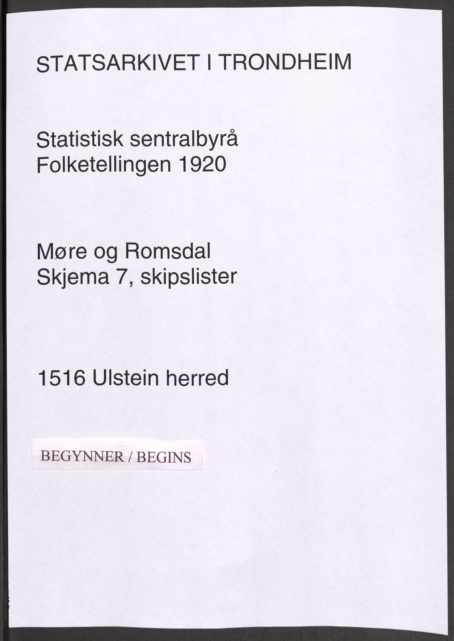 SAT, 1920 census for Ulstein, 1920, p. 5592