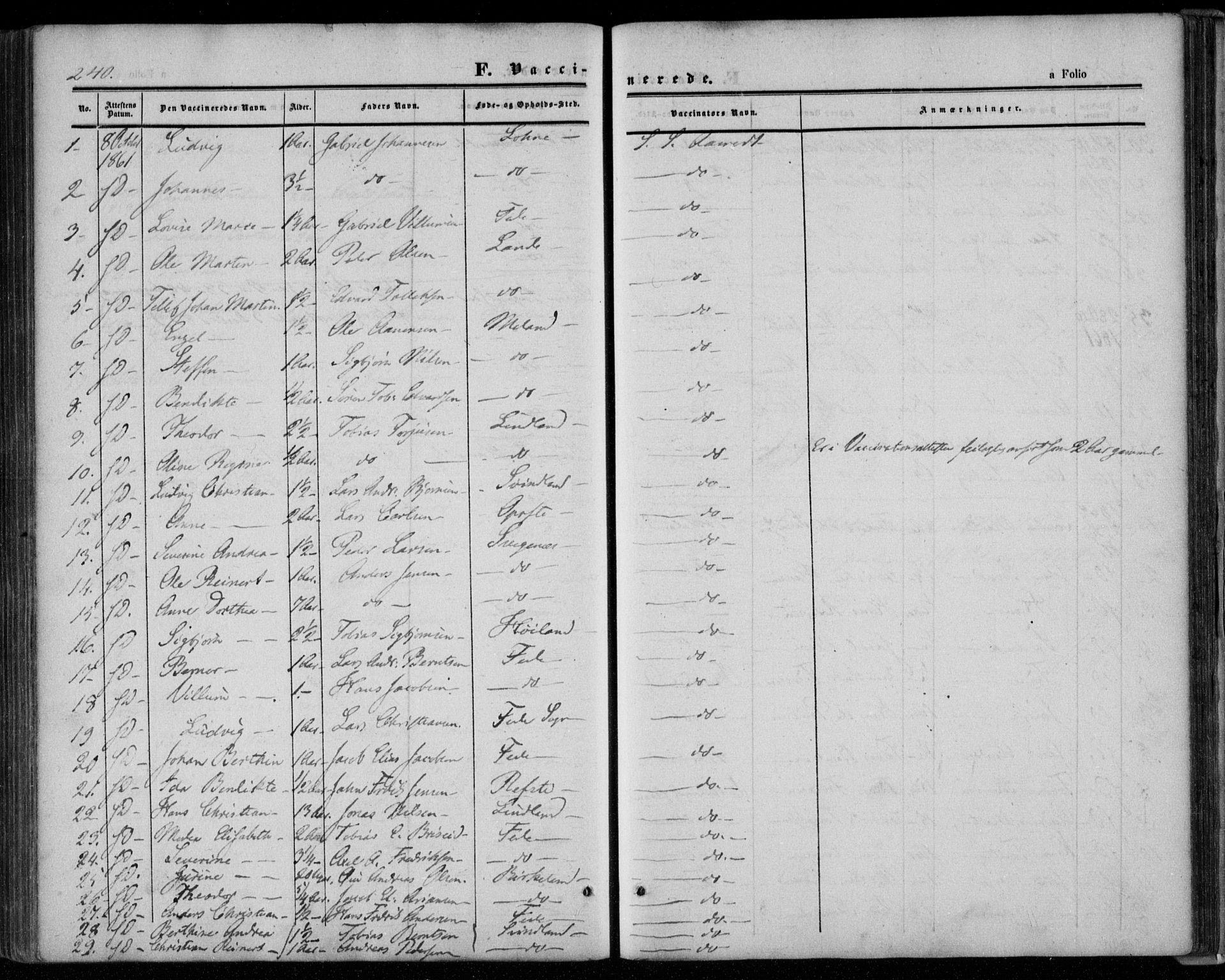 Kvinesdal sokneprestkontor, AV/SAK-1111-0026/F/Fa/Faa/L0002: Parish register (official) no. A 2, 1850-1876, p. 240