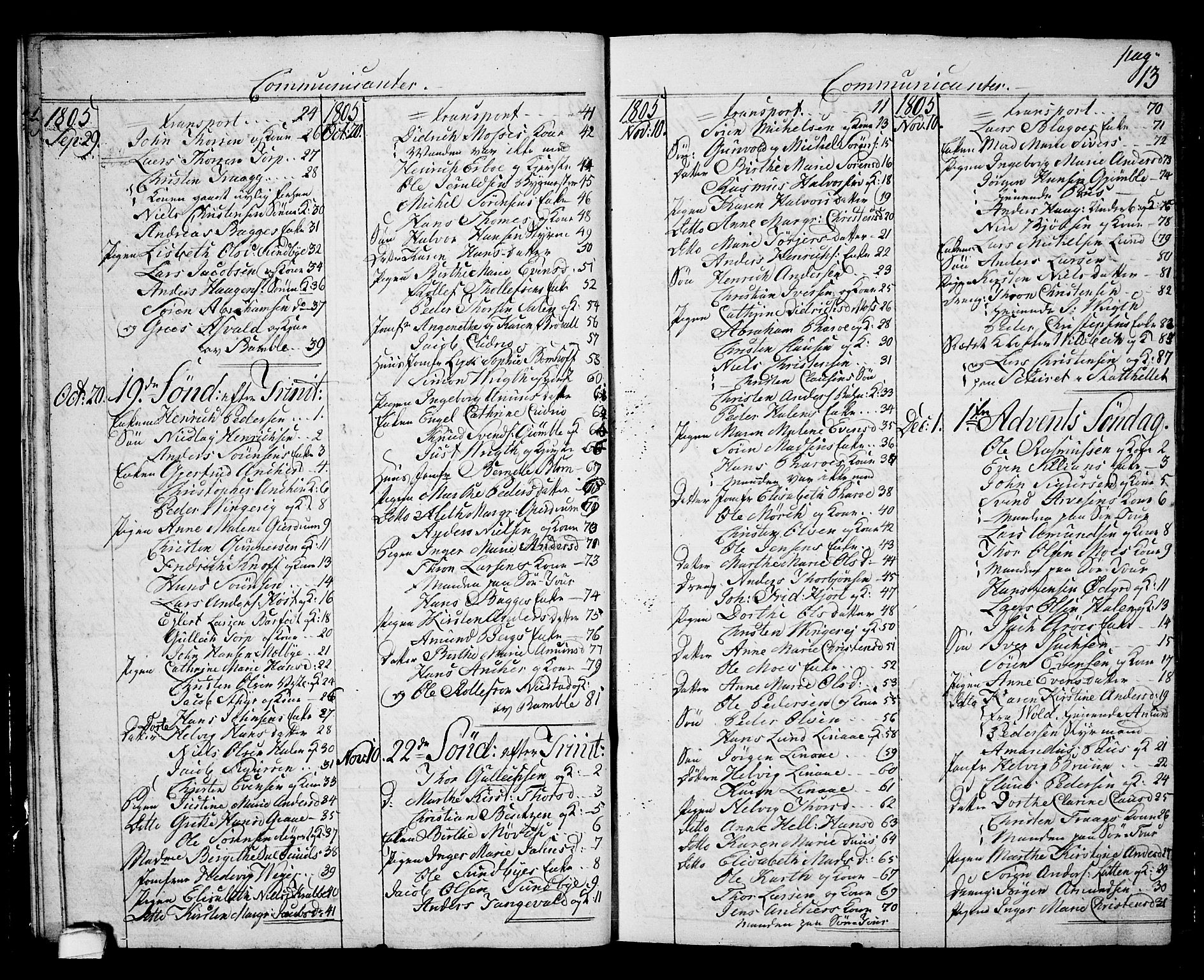 Langesund kirkebøker, SAKO/A-280/G/Ga/L0002: Parish register (copy) no. 2, 1801-1815, p. 13