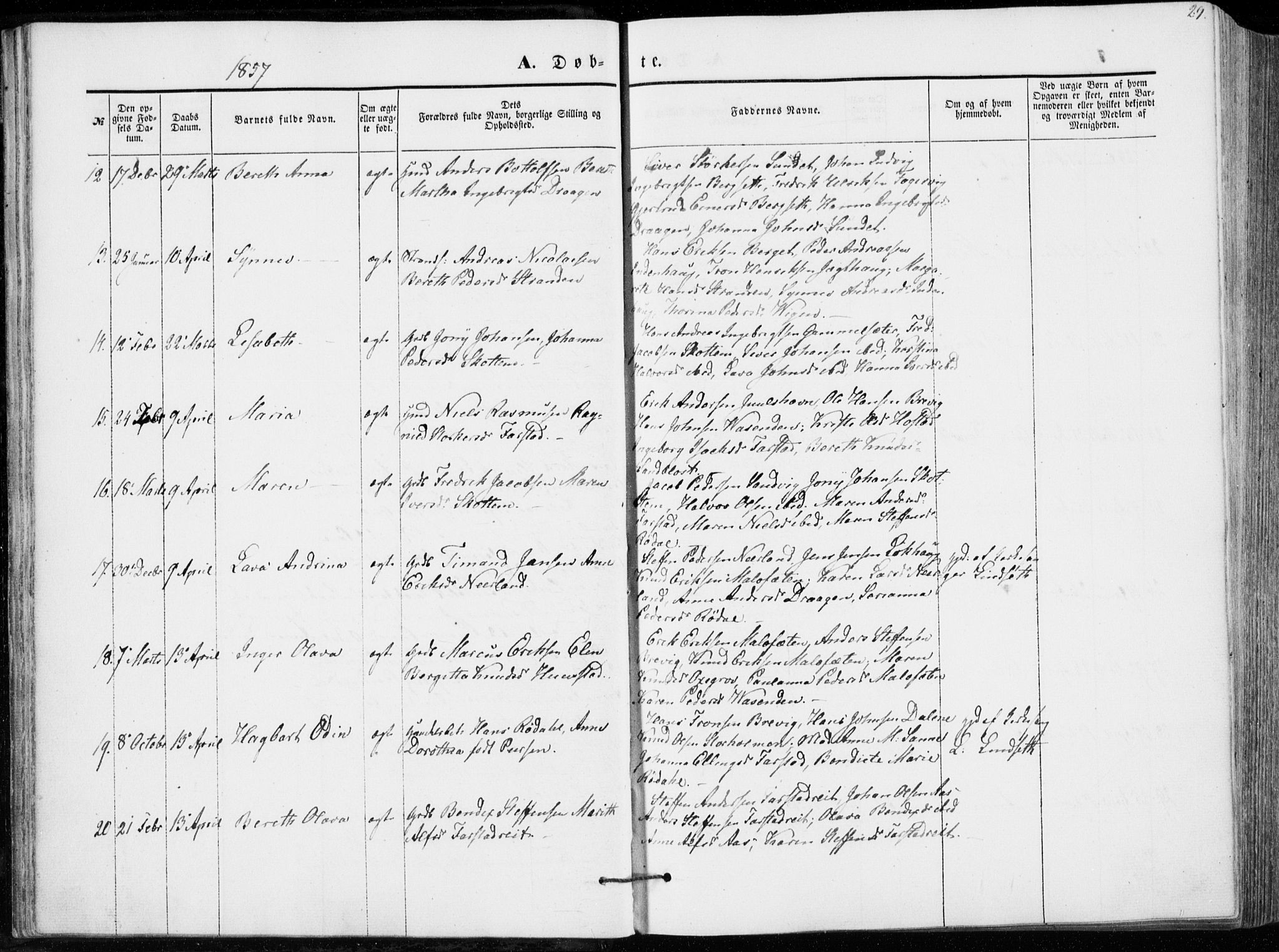 Ministerialprotokoller, klokkerbøker og fødselsregistre - Møre og Romsdal, AV/SAT-A-1454/566/L0767: Parish register (official) no. 566A06, 1852-1868, p. 29