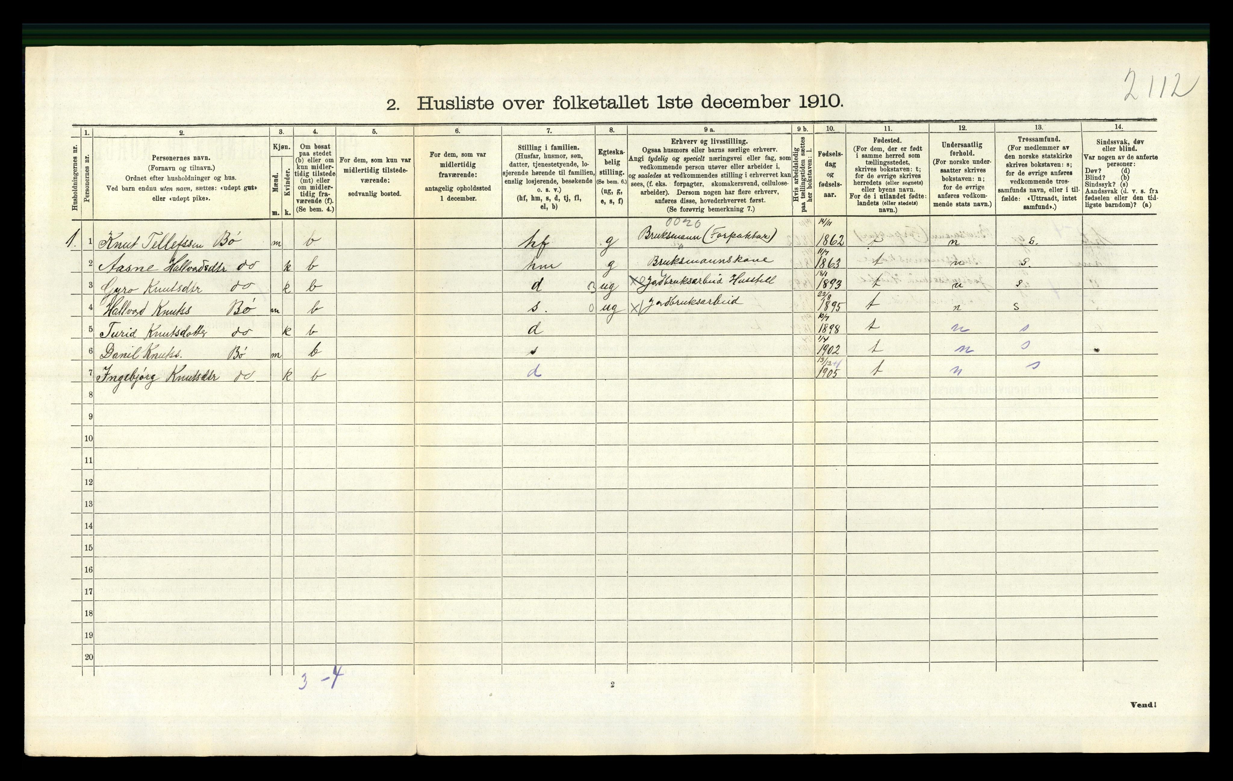 RA, 1910 census for Valle, 1910, p. 388