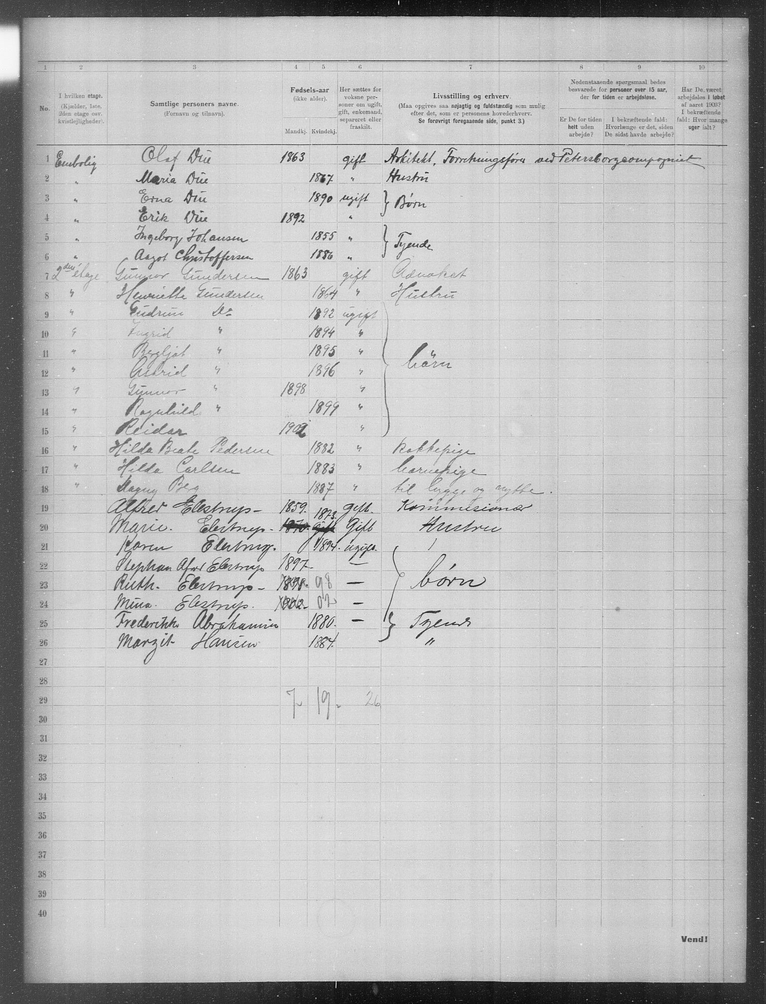 OBA, Municipal Census 1903 for Kristiania, 1903, p. 13869