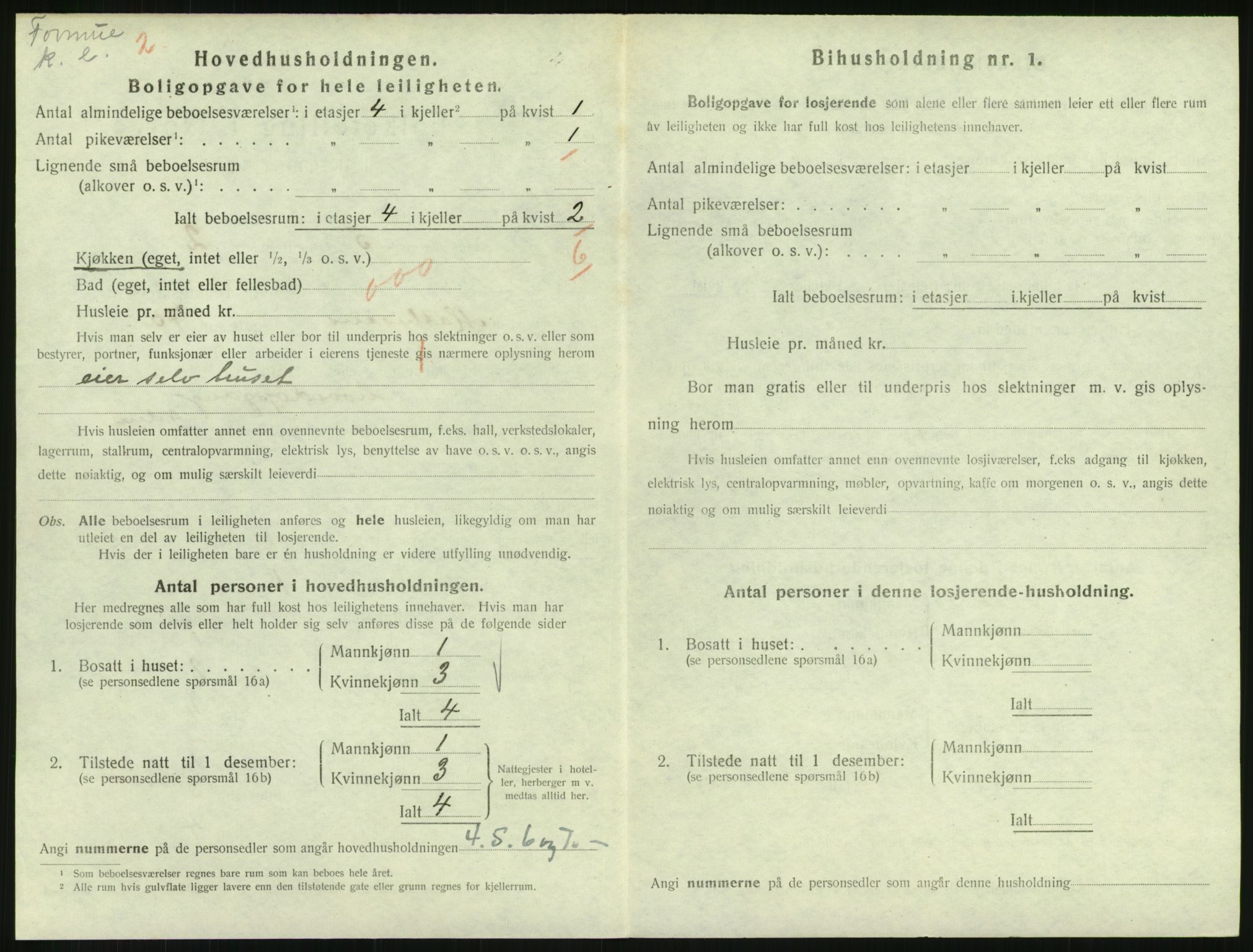SAH, 1920 census for Lillehammer, 1920, p. 1535
