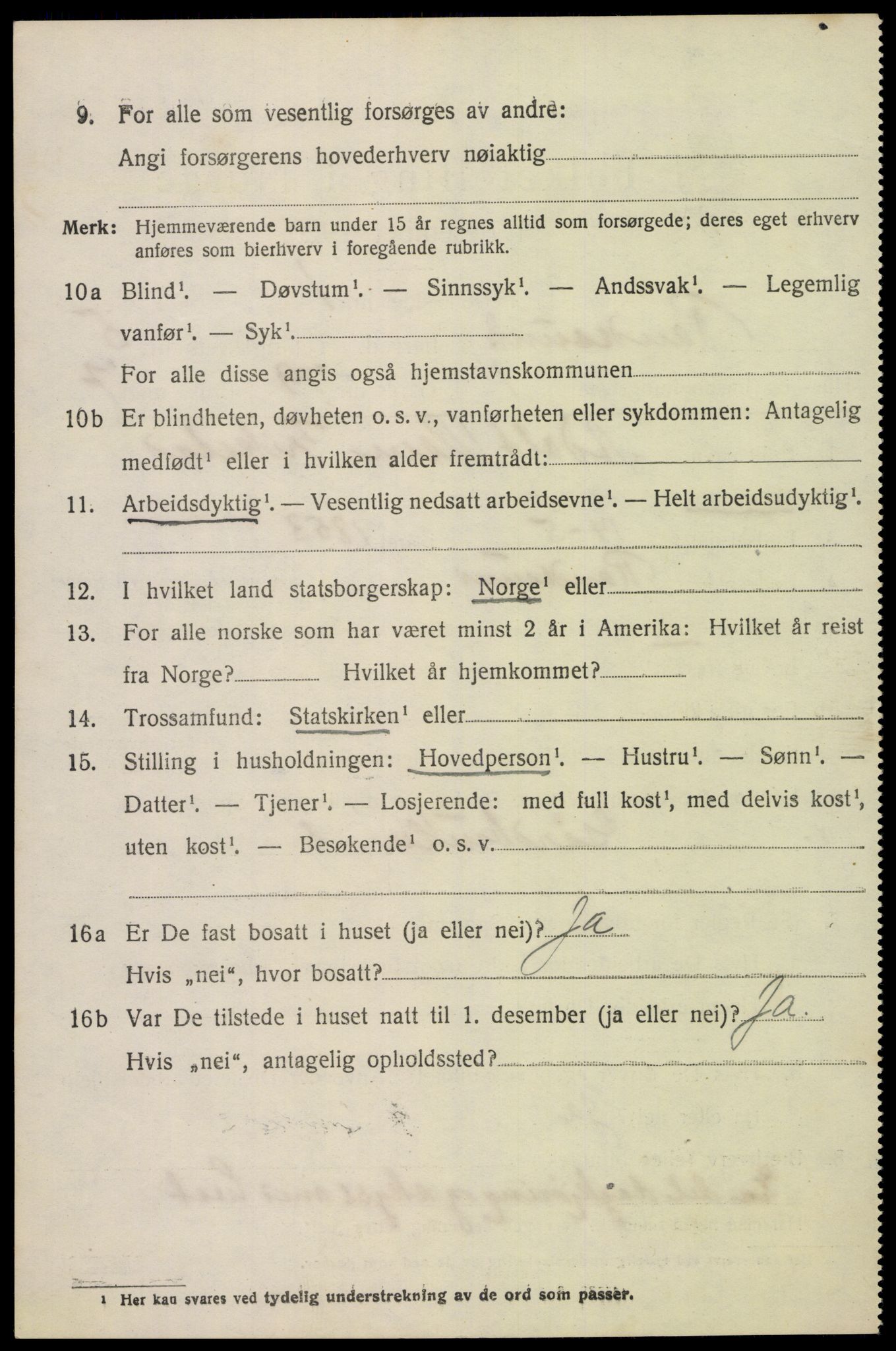 SAK, 1920 census for Randesund, 1920, p. 2313