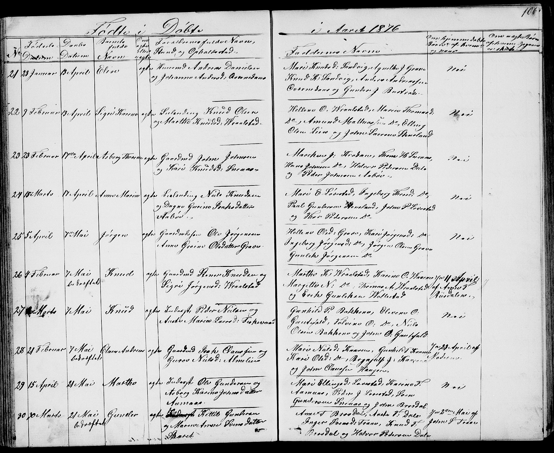 Drangedal kirkebøker, AV/SAKO-A-258/G/Gb/L0001: Parish register (copy) no. II 1, 1856-1894, p. 106