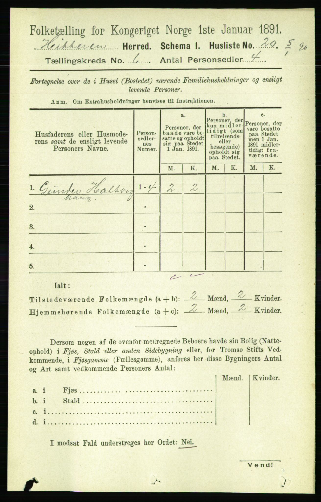 RA, 1891 census for 1617 Hitra, 1891, p. 1061