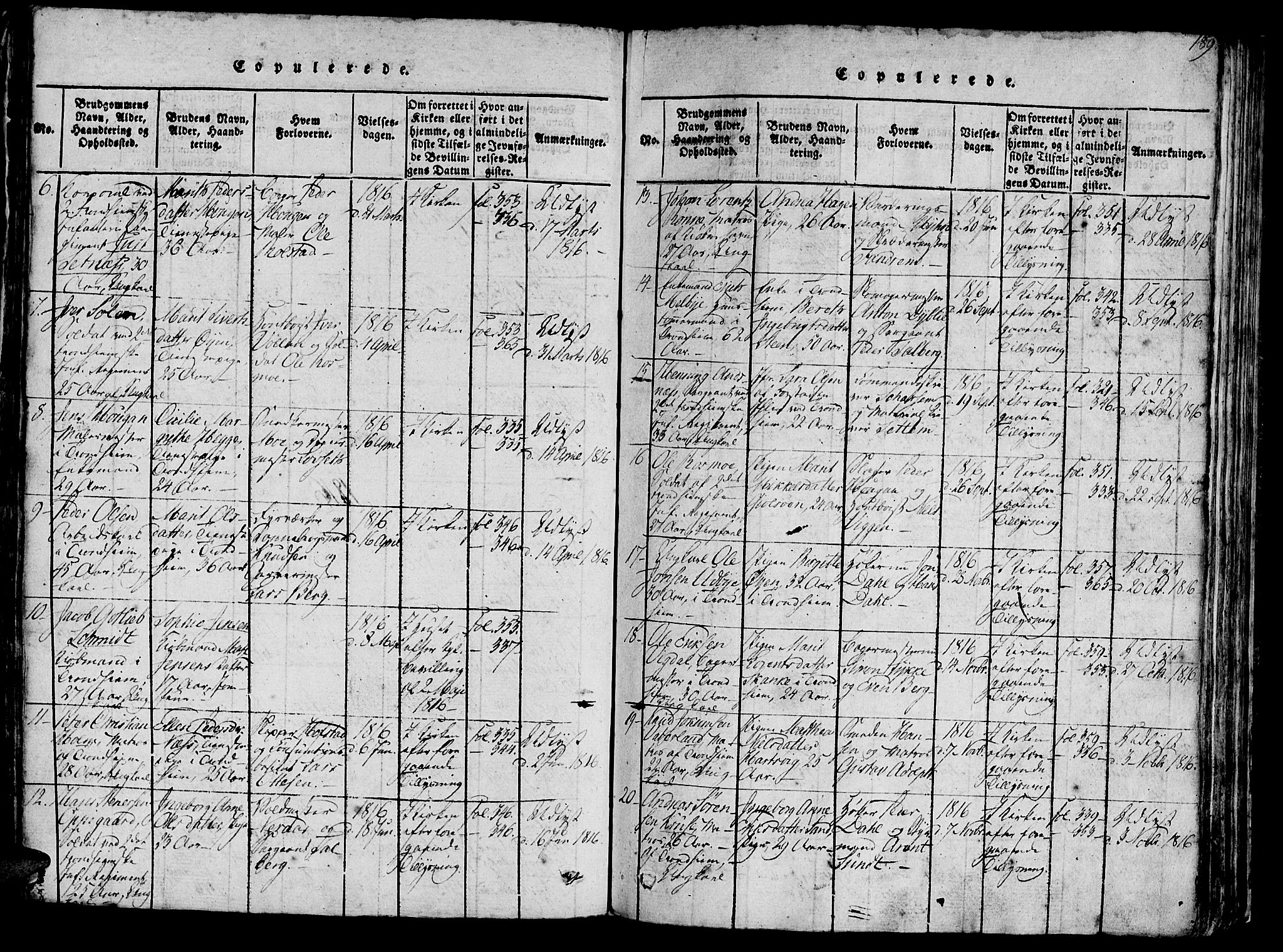 Ministerialprotokoller, klokkerbøker og fødselsregistre - Sør-Trøndelag, SAT/A-1456/602/L0135: Parish register (copy) no. 602C03, 1815-1832, p. 189
