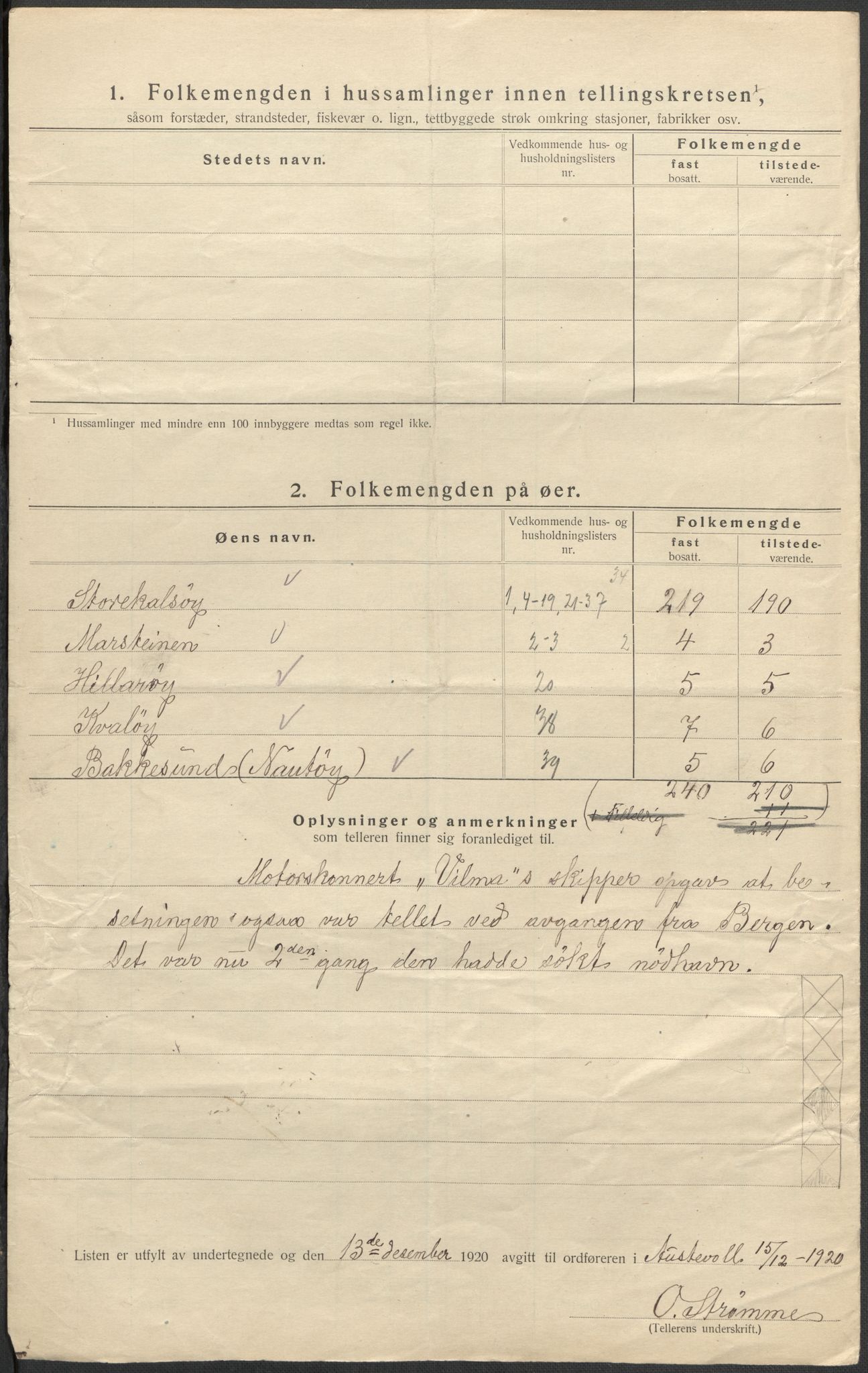 SAB, 1920 census for Austevoll, 1920, p. 22