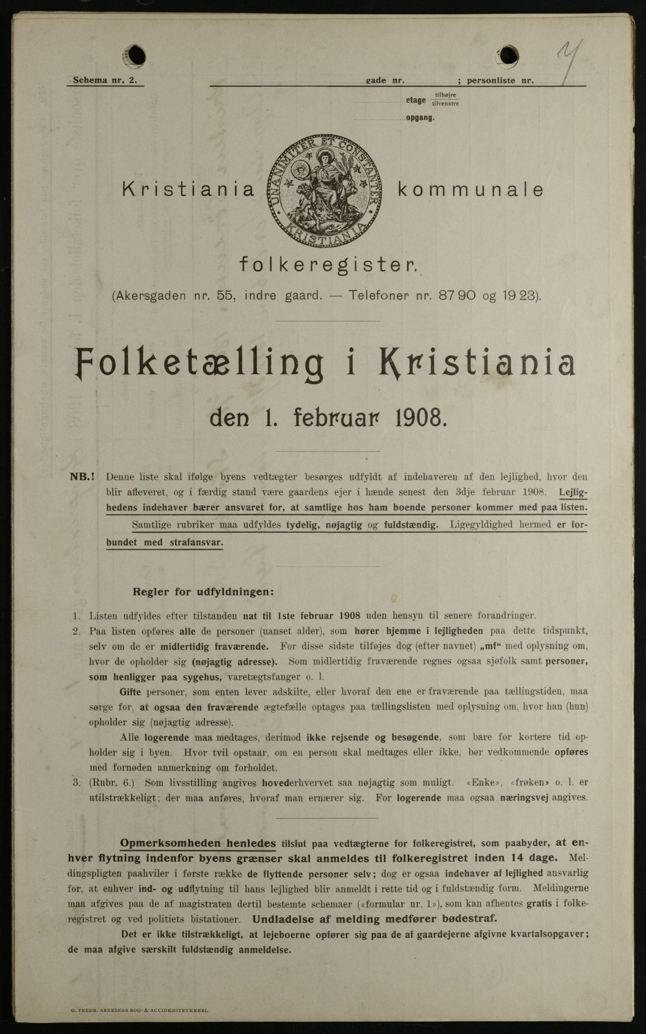 OBA, Municipal Census 1908 for Kristiania, 1908, p. 48814