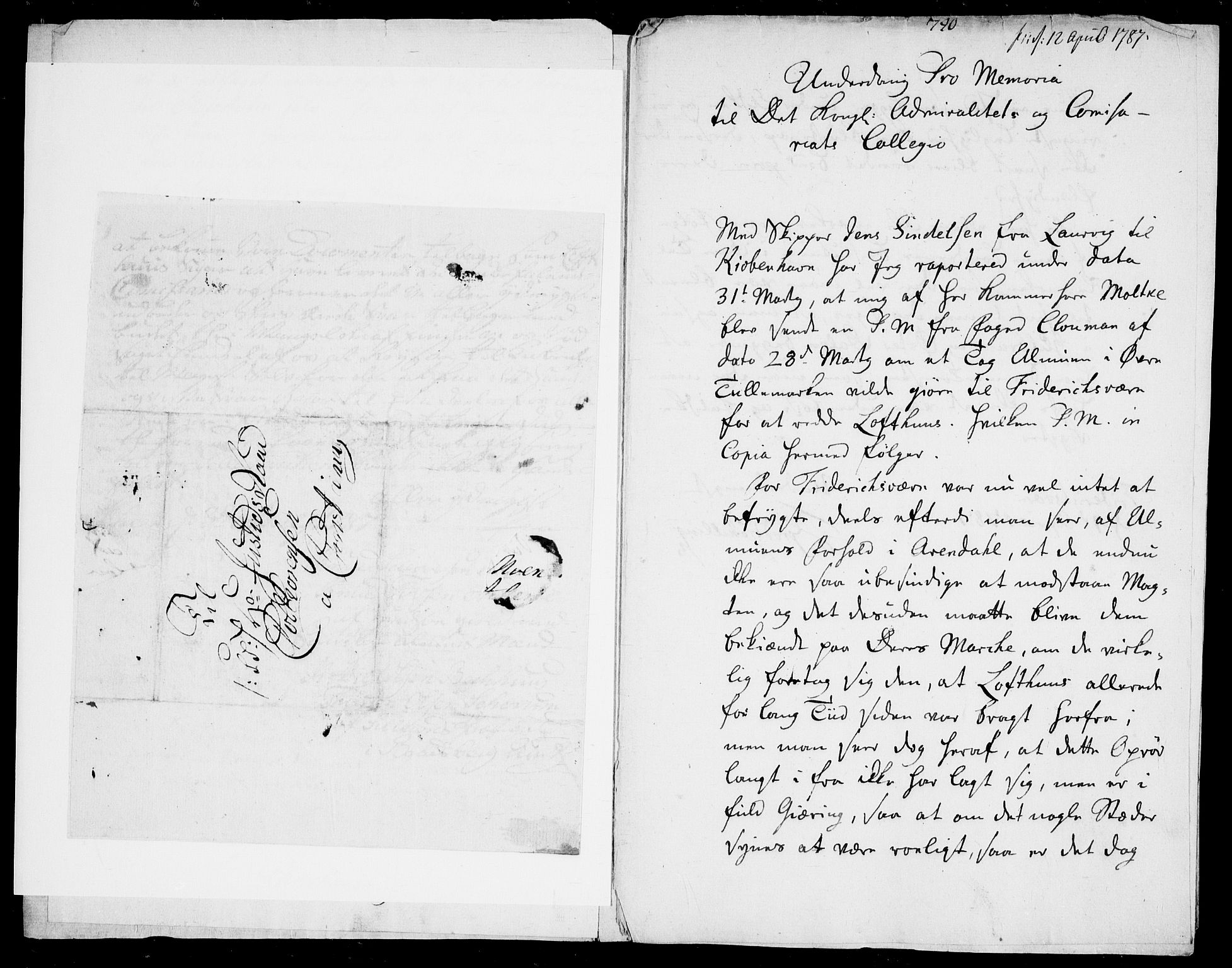 Danske Kanselli, Skapsaker, AV/RA-EA-4061/F/L0097: Skap 16, pakke 7 III, 1787, p. 19