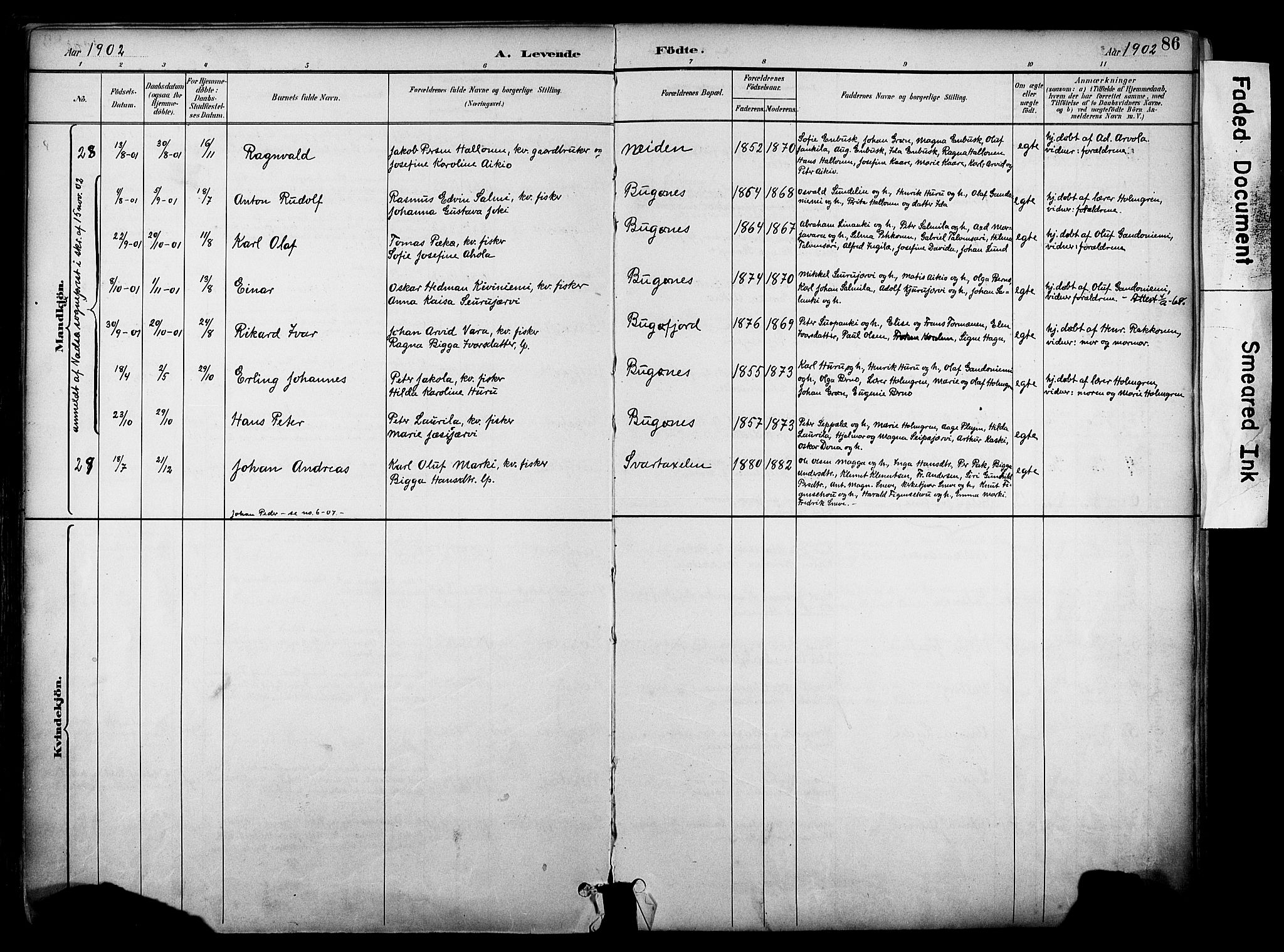 Sør-Varanger sokneprestkontor, SATØ/S-1331/H/Ha/L0004kirke: Parish register (official) no. 4, 1891-1908, p. 86