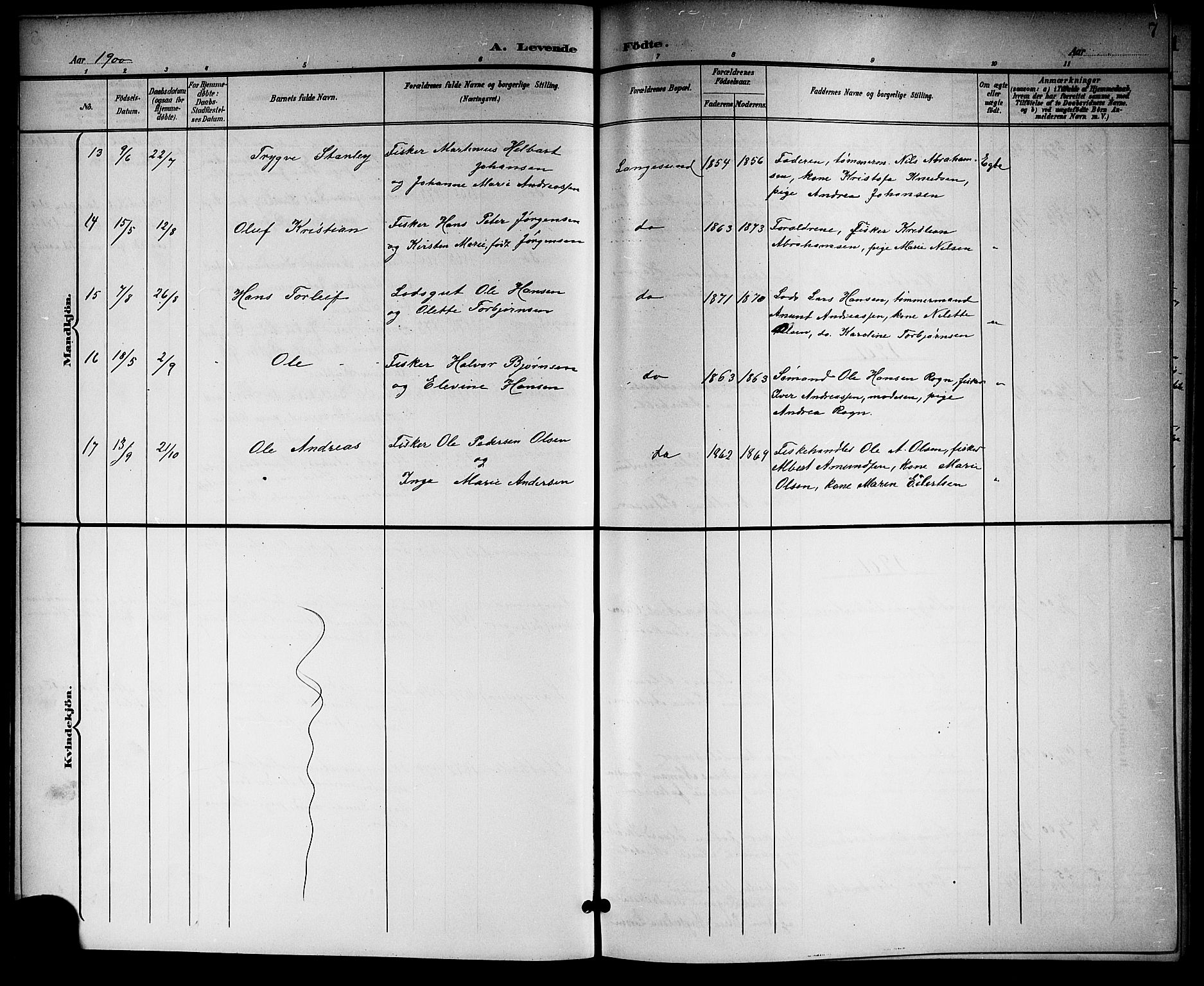Langesund kirkebøker, SAKO/A-280/G/Ga/L0006: Parish register (copy) no. 6, 1899-1918, p. 7
