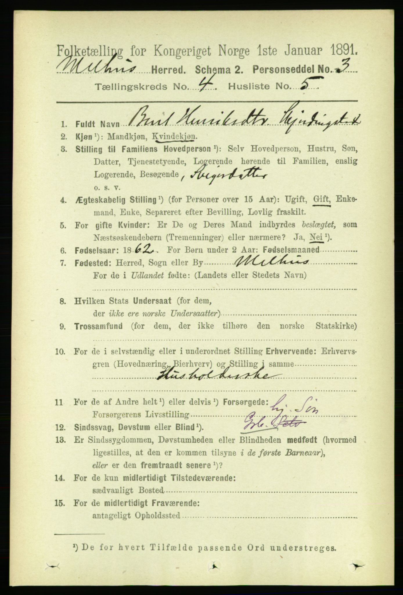 RA, 1891 census for 1653 Melhus, 1891, p. 1993