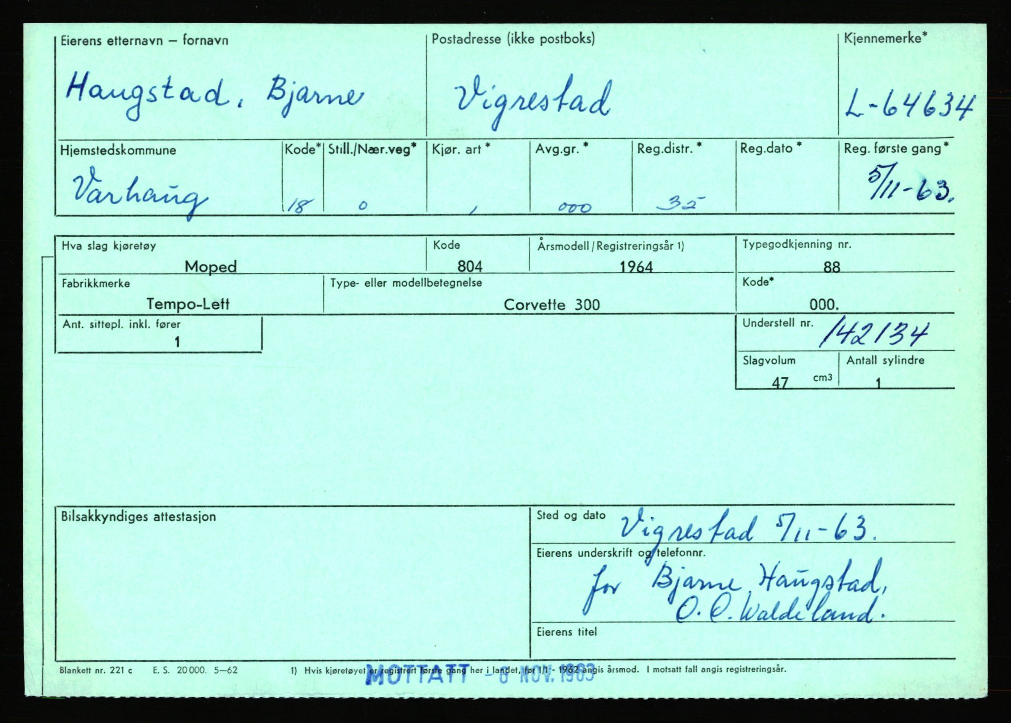 Stavanger trafikkstasjon, AV/SAST-A-101942/0/F/L0064: L-63800 - L-65399, 1930-1971, p. 1574