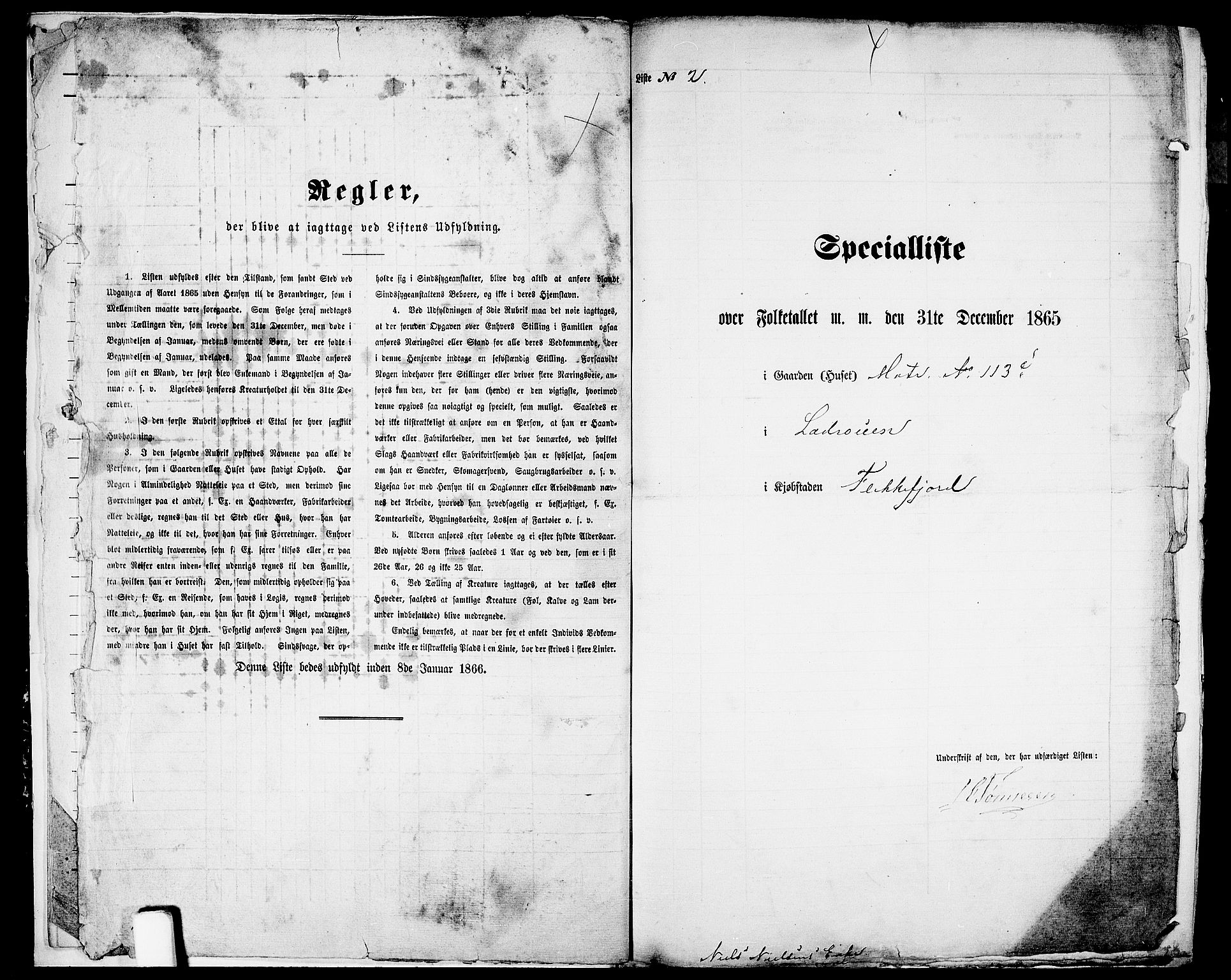 RA, 1865 census for Flekkefjord/Flekkefjord, 1865, p. 10