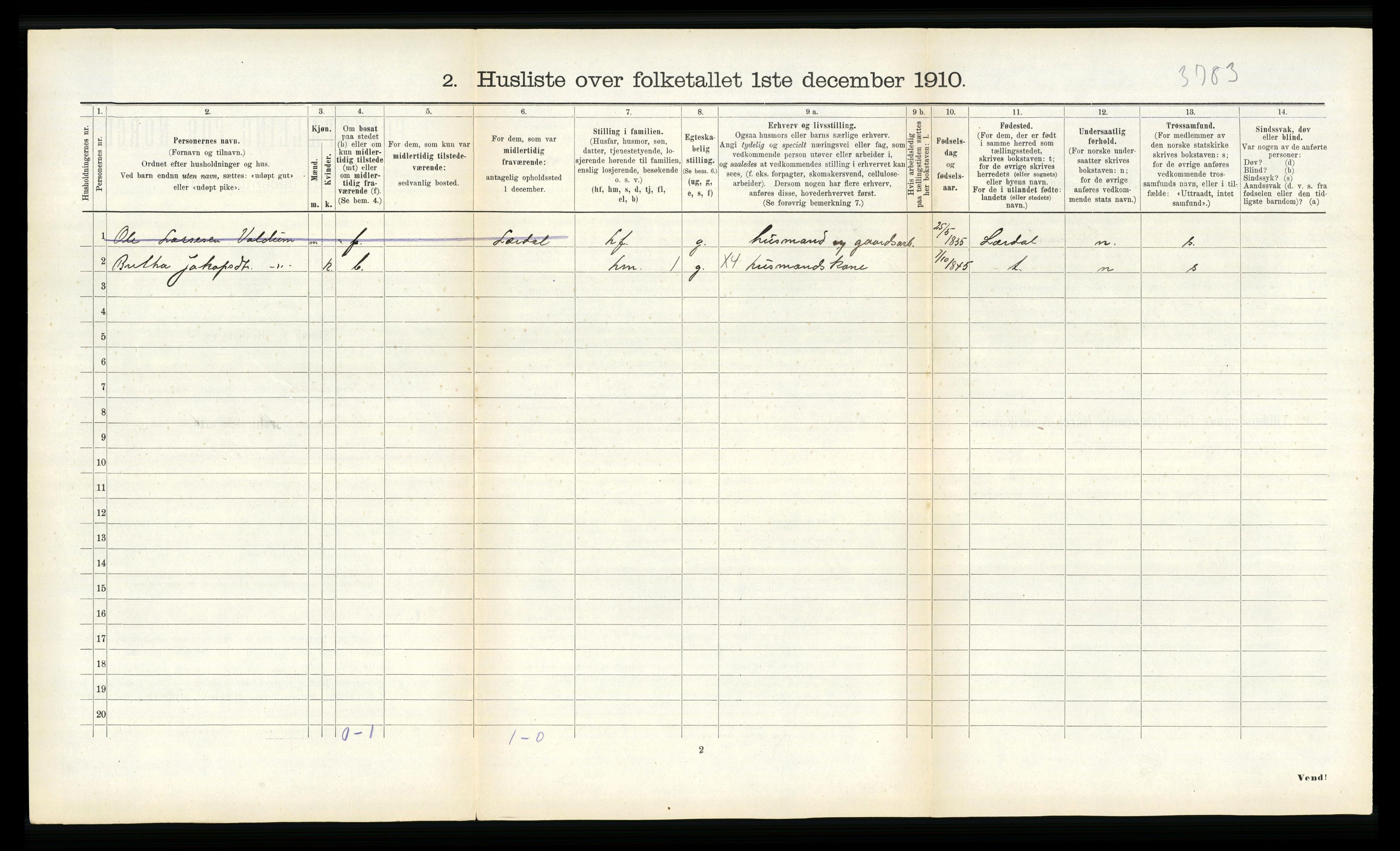 RA, 1910 census for Borgund, 1910, p. 126